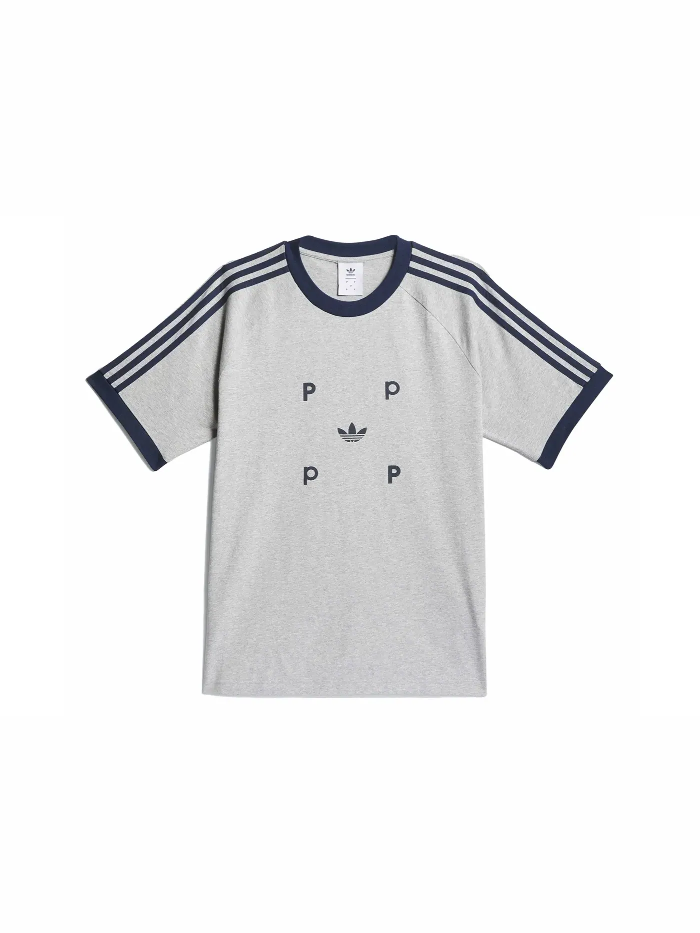 Мужская футболка с коротким рукавом Tee Adidas — изображение 1 из 1, серый/темно-синий