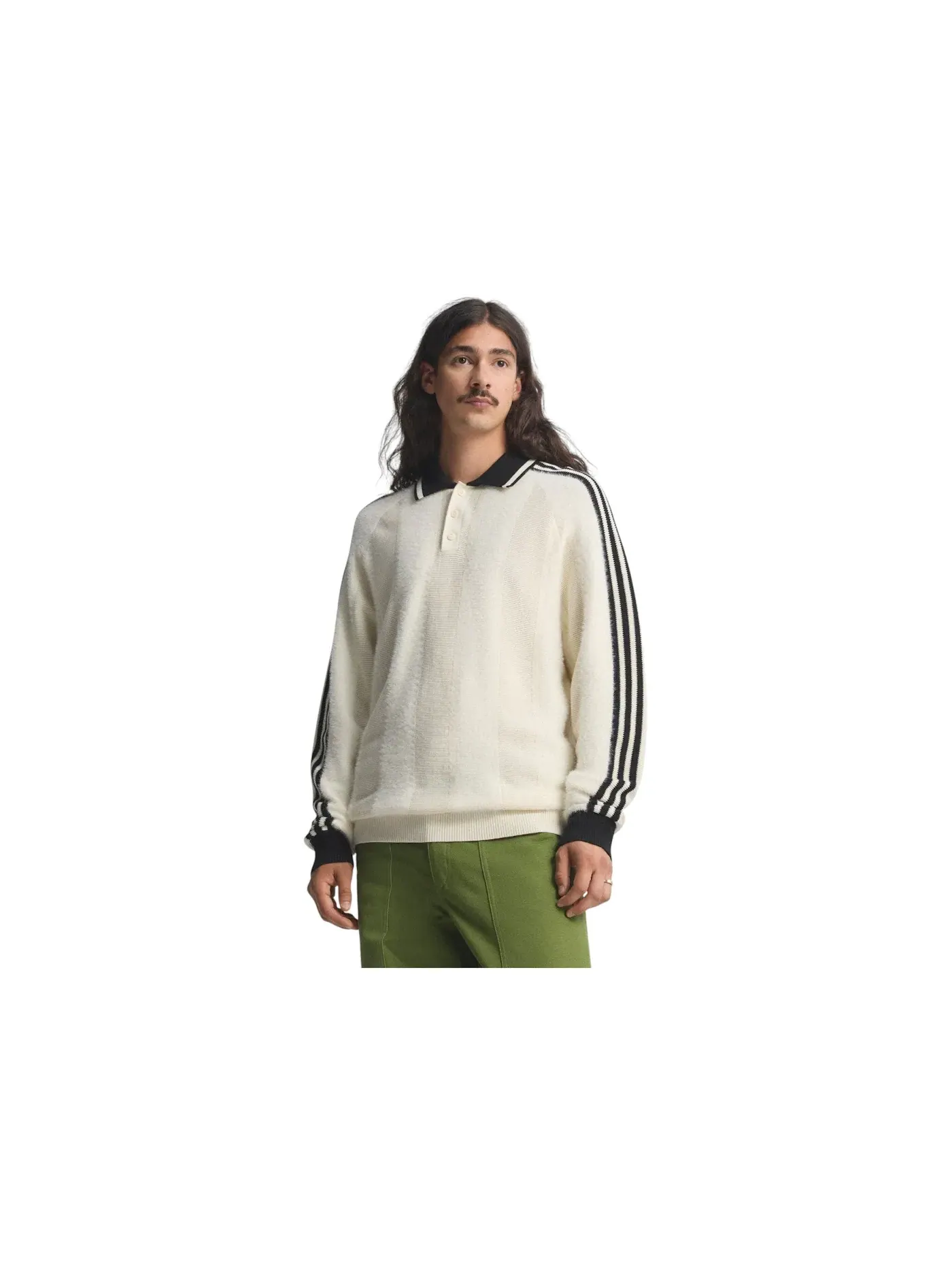 Мужская футболка с длинным рукавом Jersey Adidas — изображение 1 из 1, кремовый белый