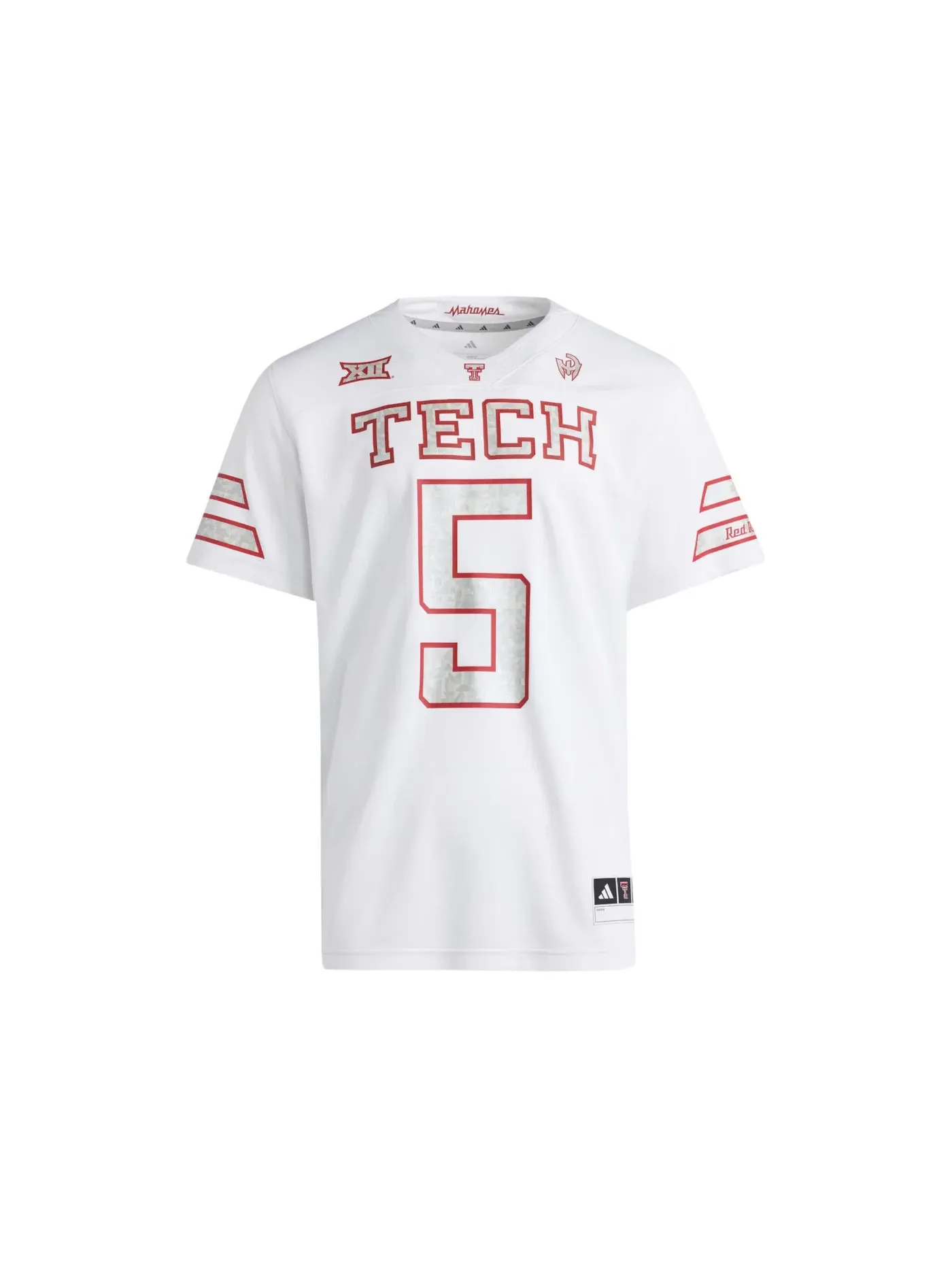 Мужская футболка с длинным рукавом Adidas Raiders Patrick Mahomes Too Cold Premier Jersey — изображение 1 из 1, красный белый
