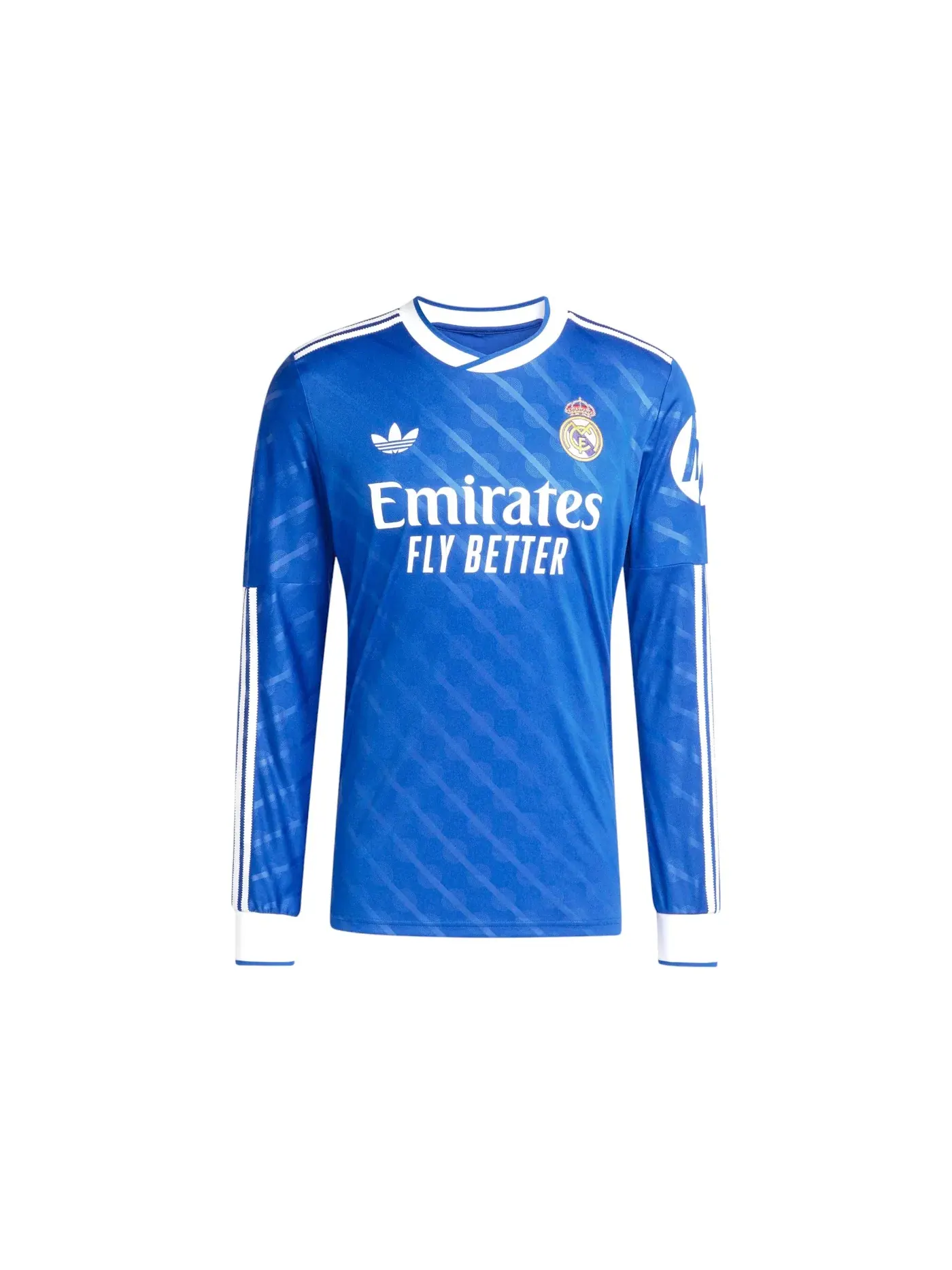 Мужская футболка с длинным рукавом Adidas Real Madrid 25/26 Long Sleeve Third Jersey Blue Bird — изображение 1 из 1, синий