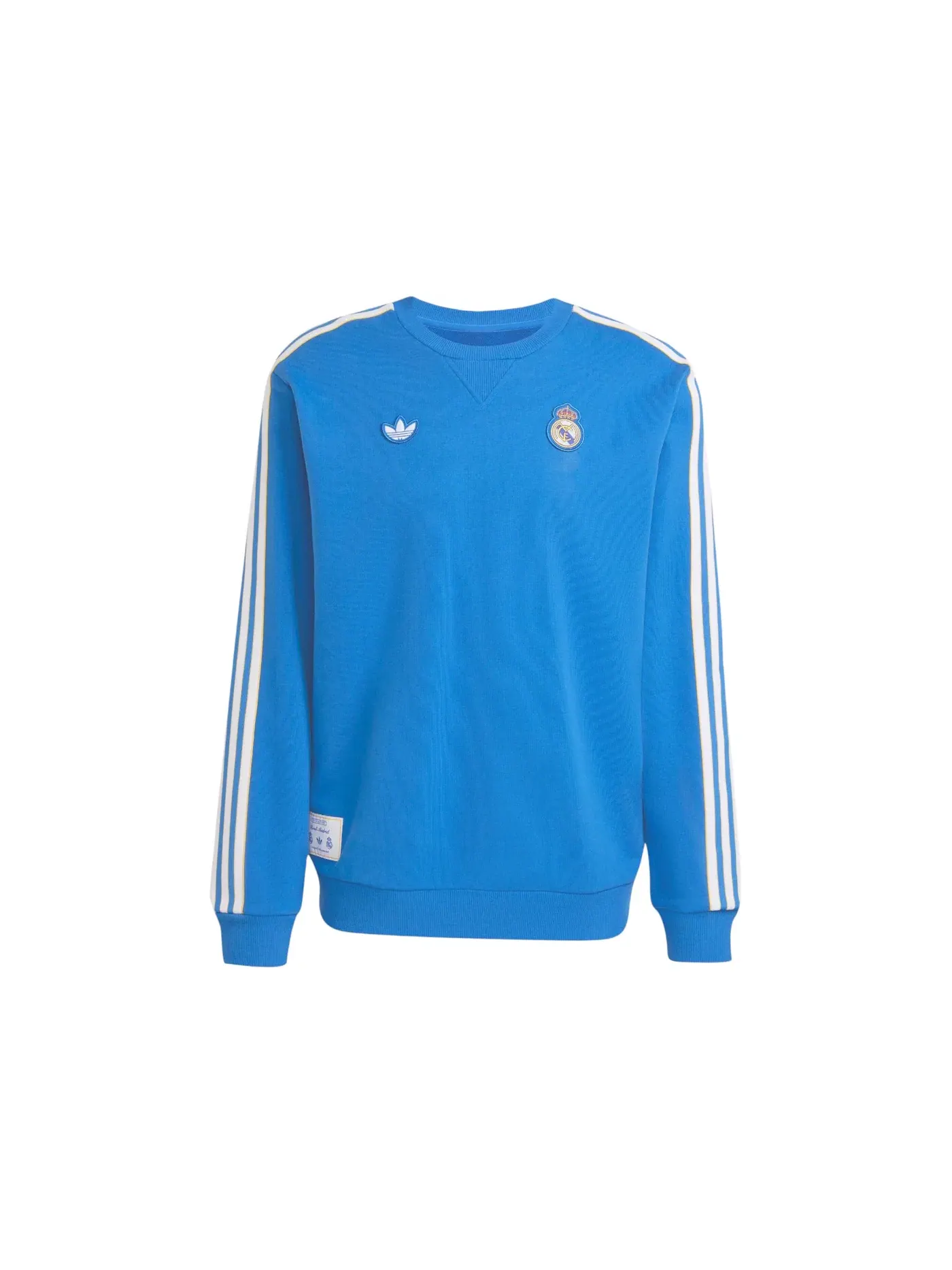 Мужской свитшот с длинным рукавом Real Madrid Terrace Icons Adidas — изображение 1 из 1, синий белый