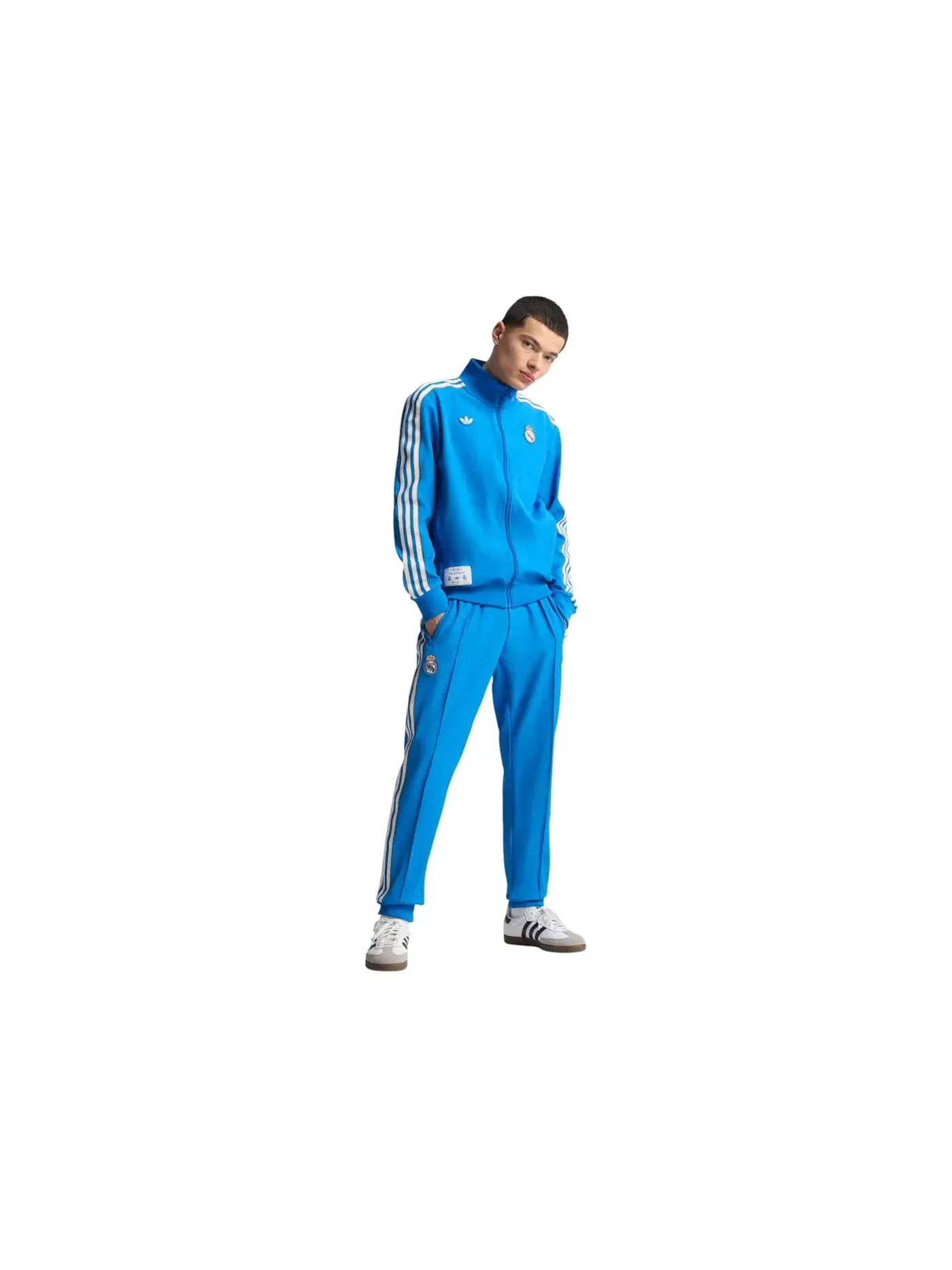 Мужская куртка с длинным рукавом Real Madrid Terrace Icons Track Top Adidas — изображение 1 из 1, синий белый