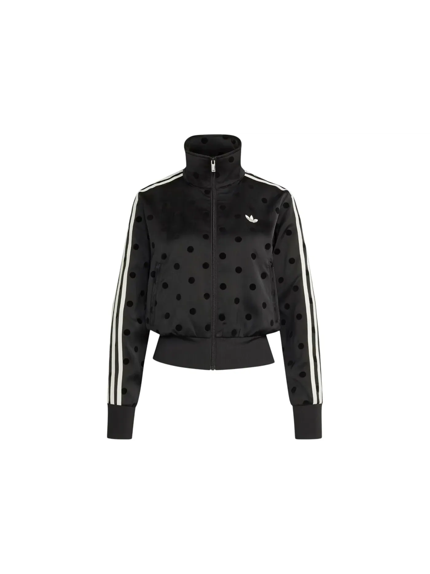 Женская куртка из сатина с принтом в горошек Adidas Jacket — изображение 1 из 1, черный
