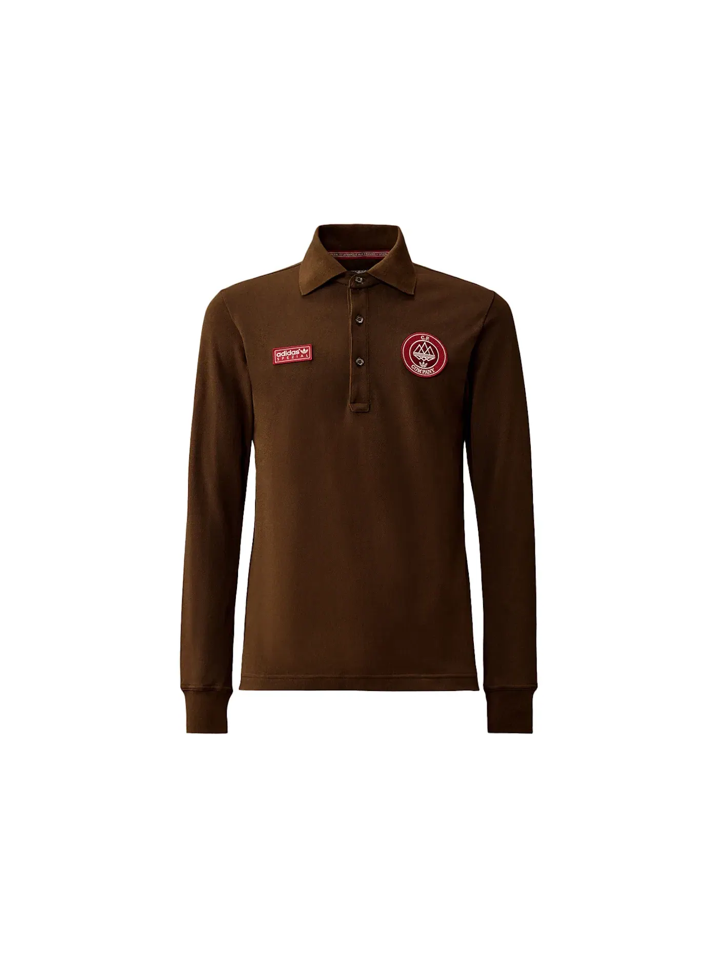 Мужское поло с длинным рукавом Adidas SPZL x C.P. Company Solid Piquet Longsleeve Polo — изображение 1 из 1, коричневый