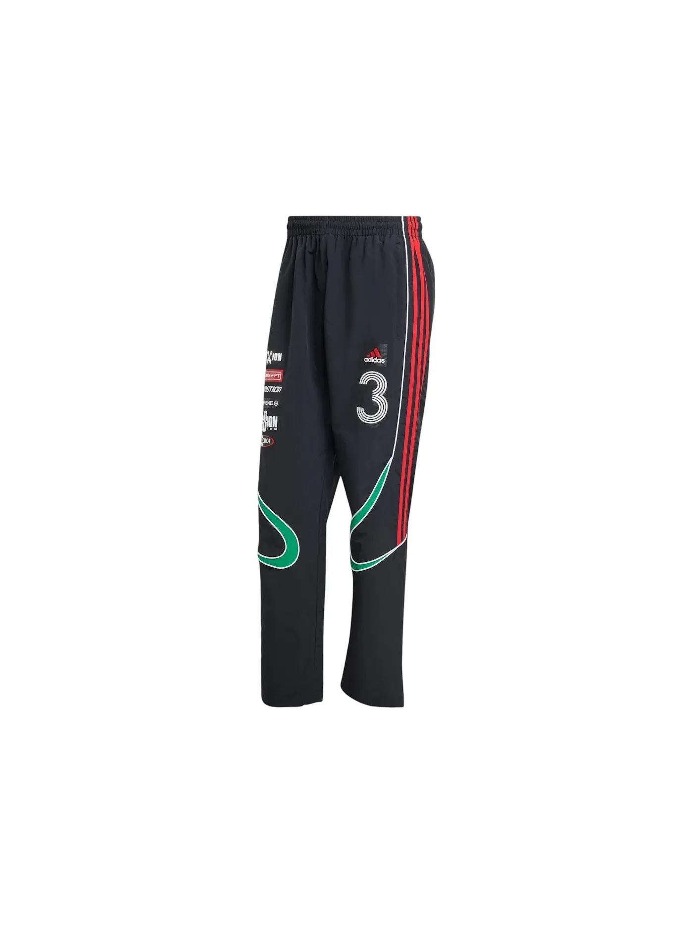Мужские спортивные штаны с принтом Trackpant Adidas — изображение 1 из 1, черный зеленый