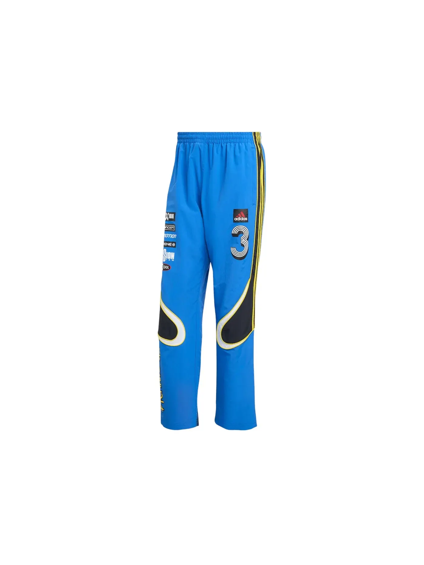 Мужские спортивные штаны с принтом Adidas Trackpant — изображение 1 из 1, синий черный белый