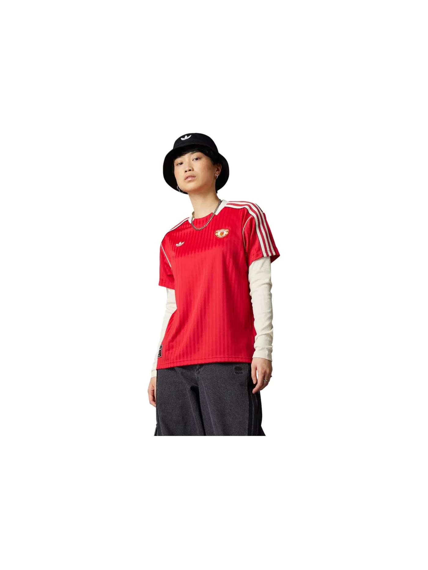 Мужская футбольная футболка с длинным рукавом Jersey Adidas — изображение 1 из 1, красный
