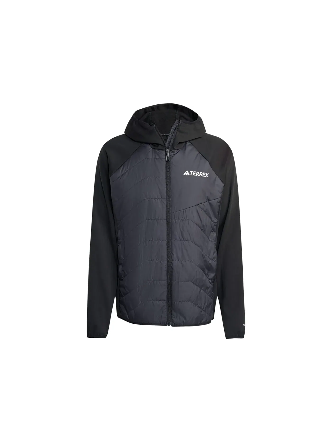 Мужская куртка с утеплителем Hybrid Hooded Jacket Adidas — изображение 1 из 1, черный