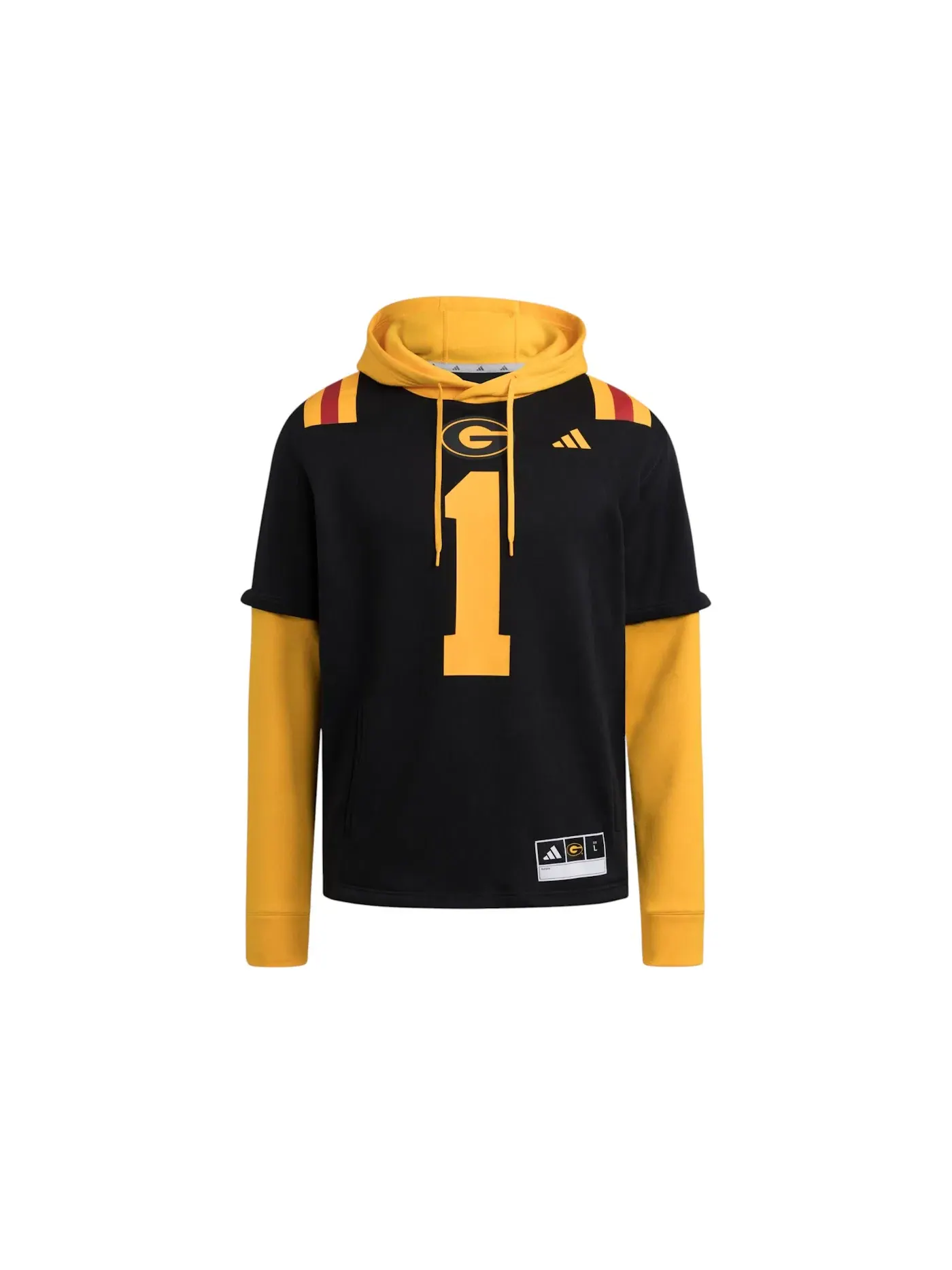 Мужская худи с длинным рукавом Adidas Tigers Jersey Hoodie Grambling State — изображение 1 из 1, черный золотистый