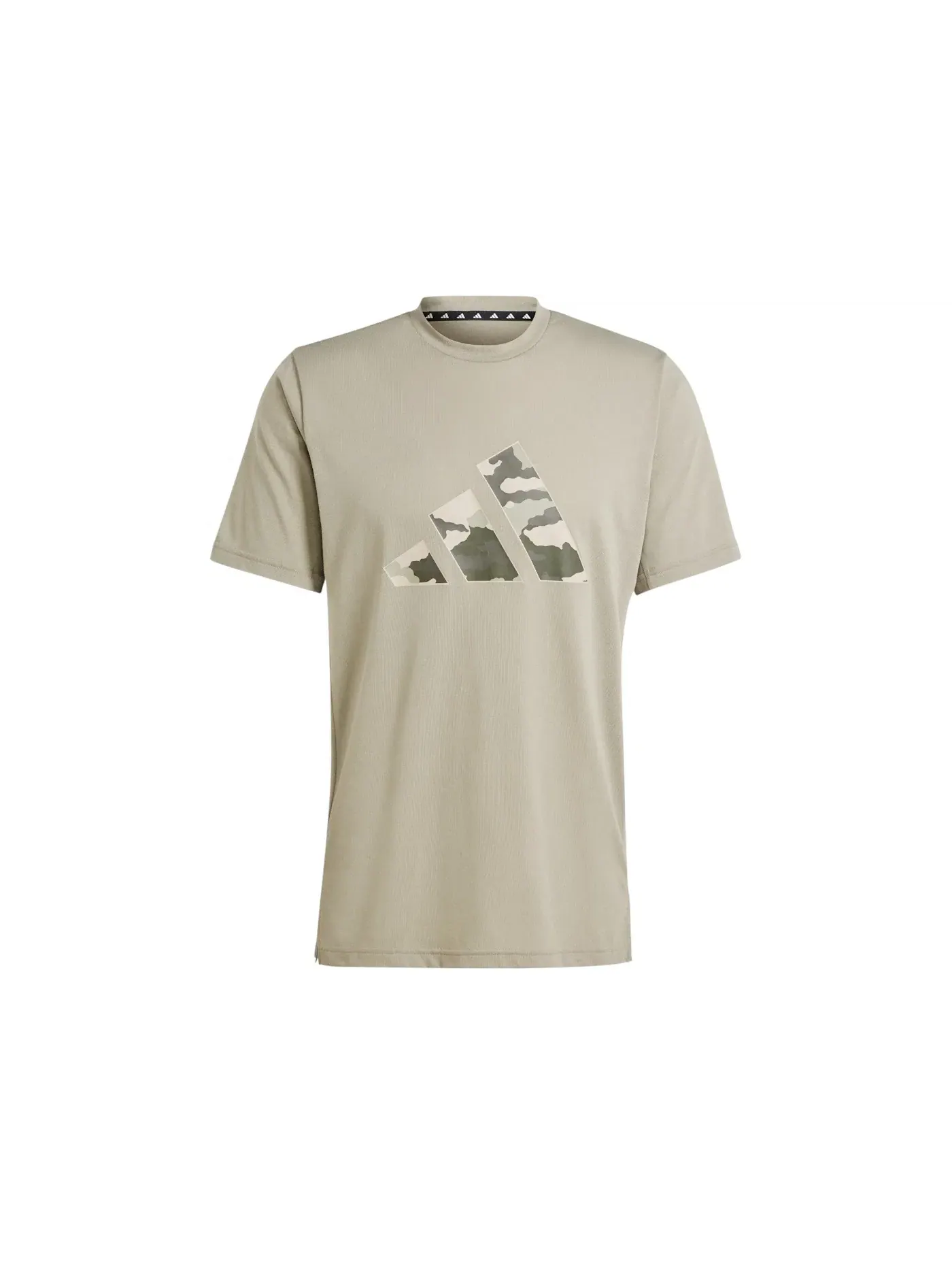 Мужская футболка с принтом Train Essentials Camo Graphic Logo Adidas — изображение 1 из 1, серебристый