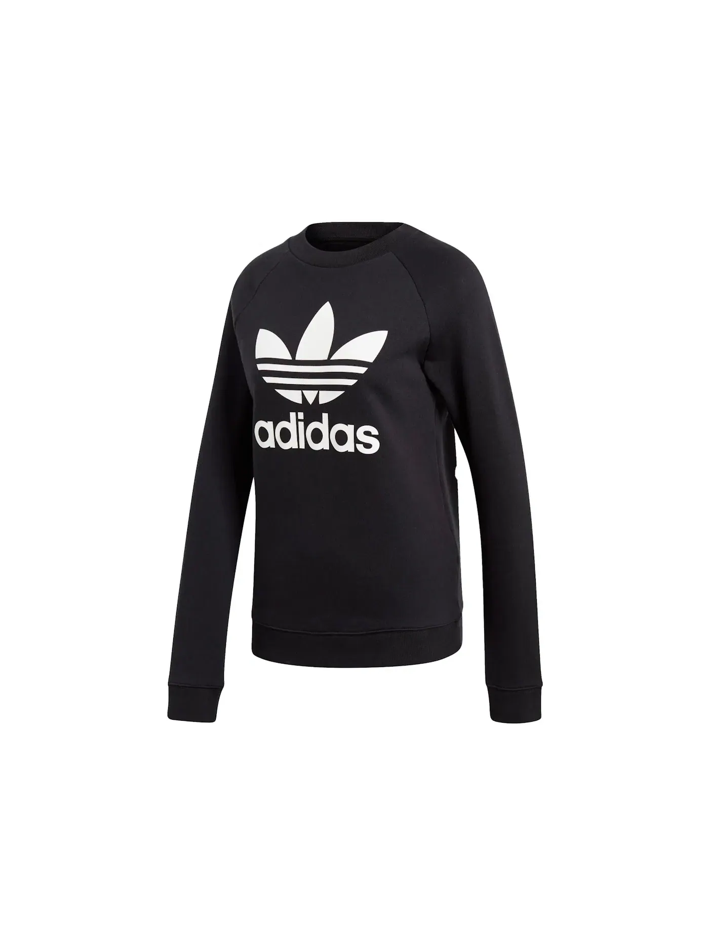 Женский свитшот с длинным рукавом Adidas Trifoil Crewneck — изображение 1 из 2, черный/белый