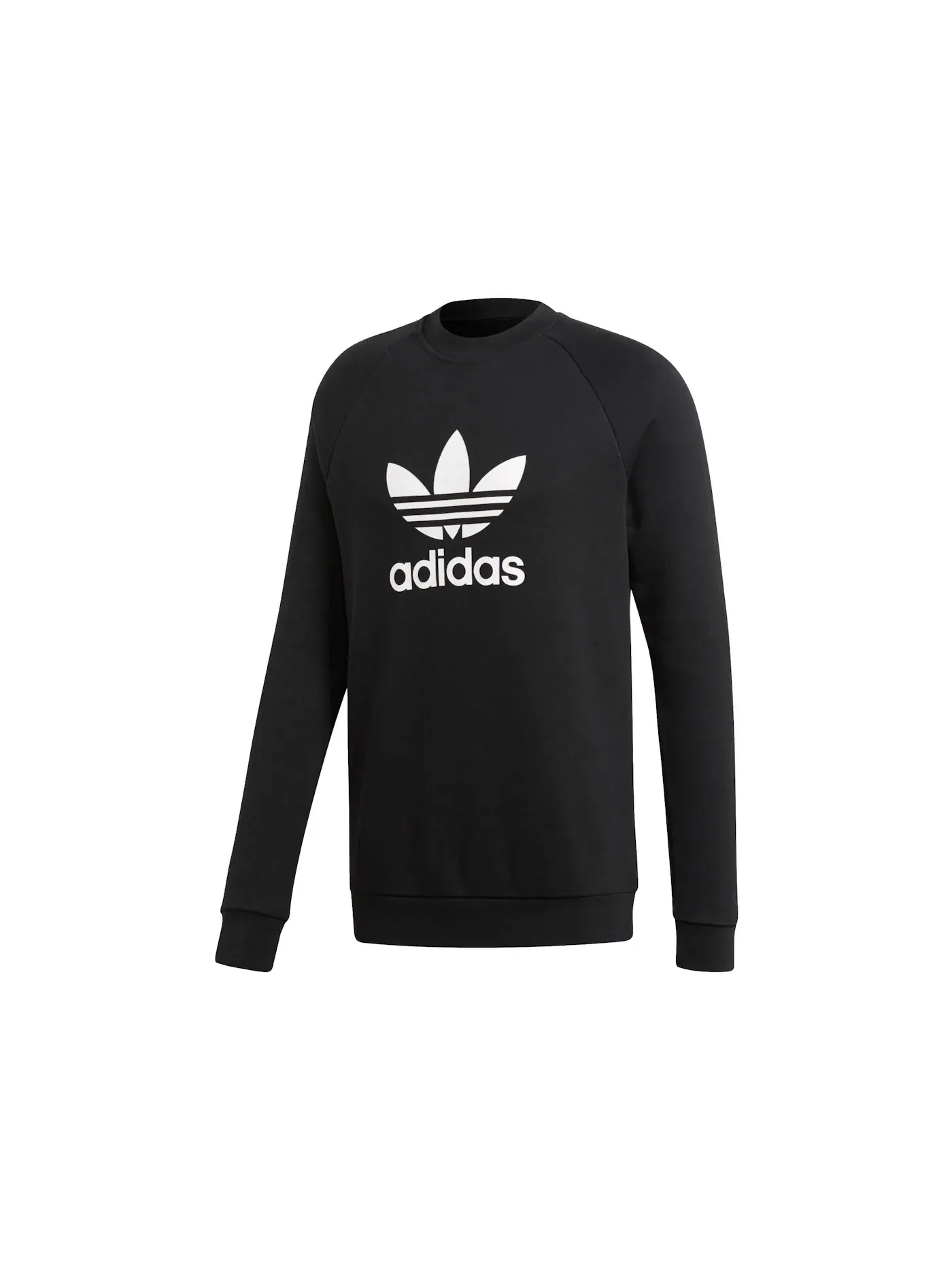Мужской свитшот с длинным рукавом Adidas Trifoil Warm-Up Crew Sweatshirt — изображение 1 из 2, черный/белый