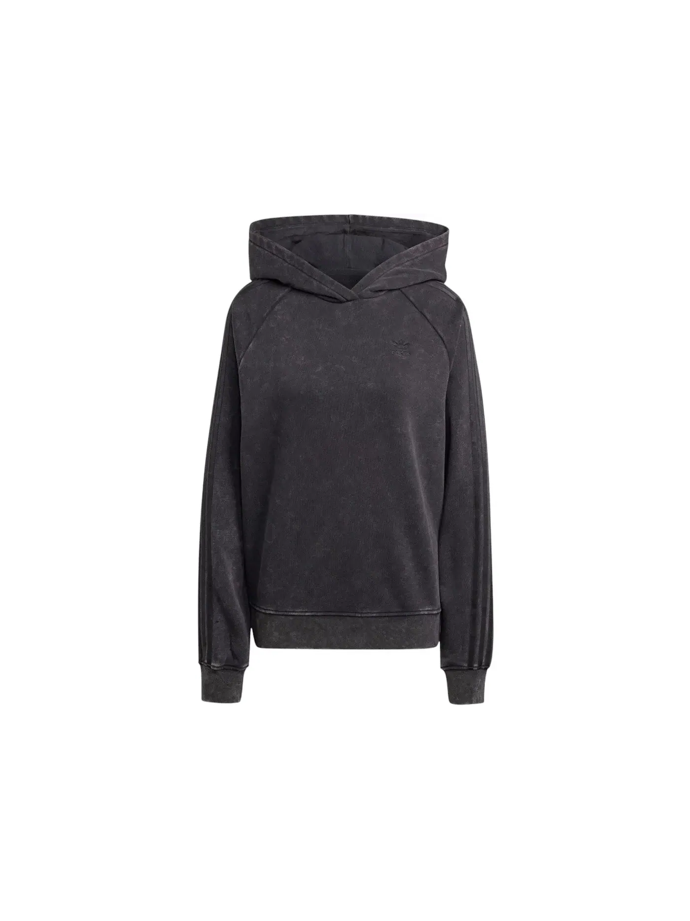 Женский худи свободного кроя с выцветшим эффектом Hoodie Adidas — изображение 1 из 1, черный