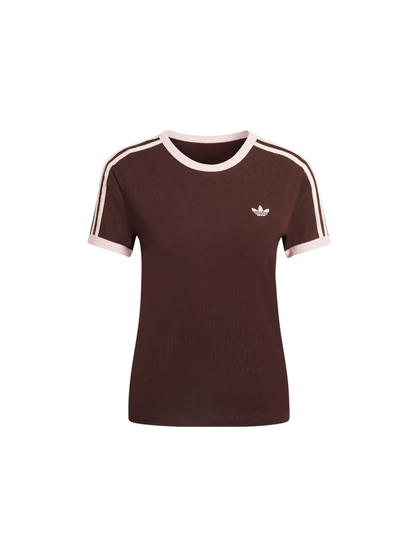 Женская футболка с принтом 3-Stripes Slim Tee Adidas — изображение 1 из 1, розовый