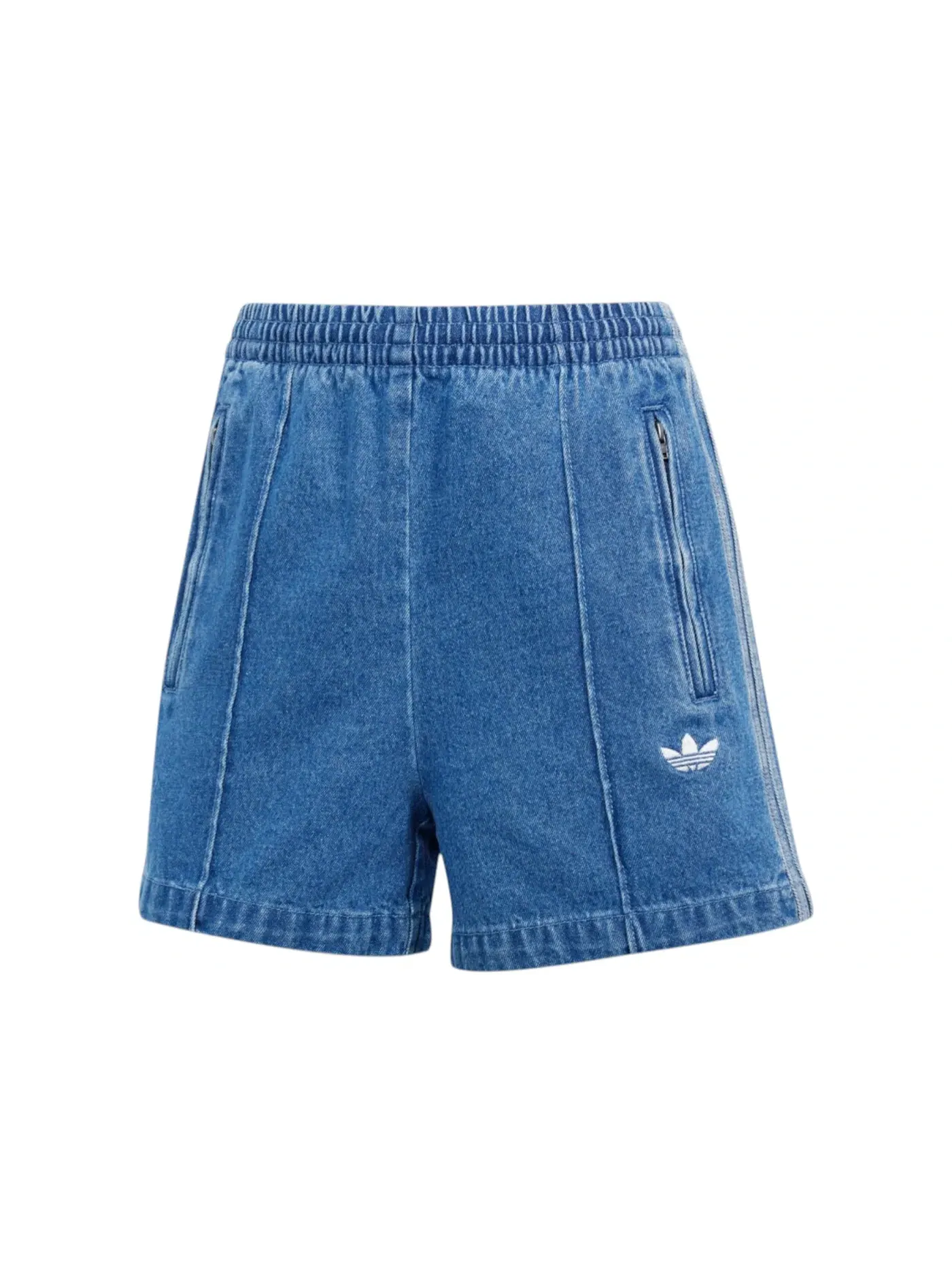 Женские шорты джинсовые Adidas Adicolor Denim Firebird Shorts — изображение 1 из 1, индиго джинсовый синий