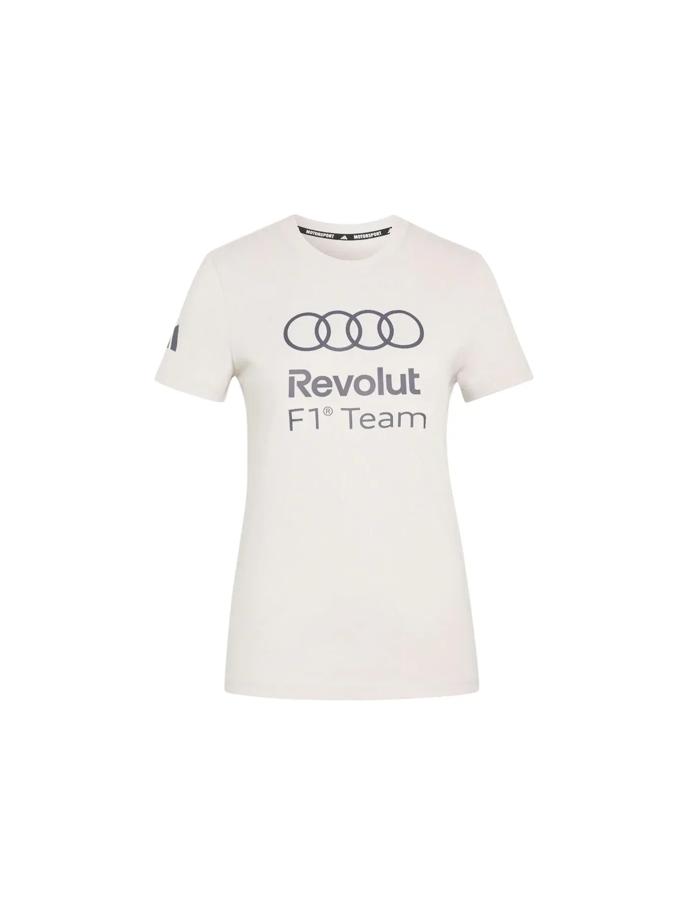 Женская футболка с графическим принтом Audi Revolut F1 Team DNA Adidas, Chalk Pearl — изображение 1 из 1