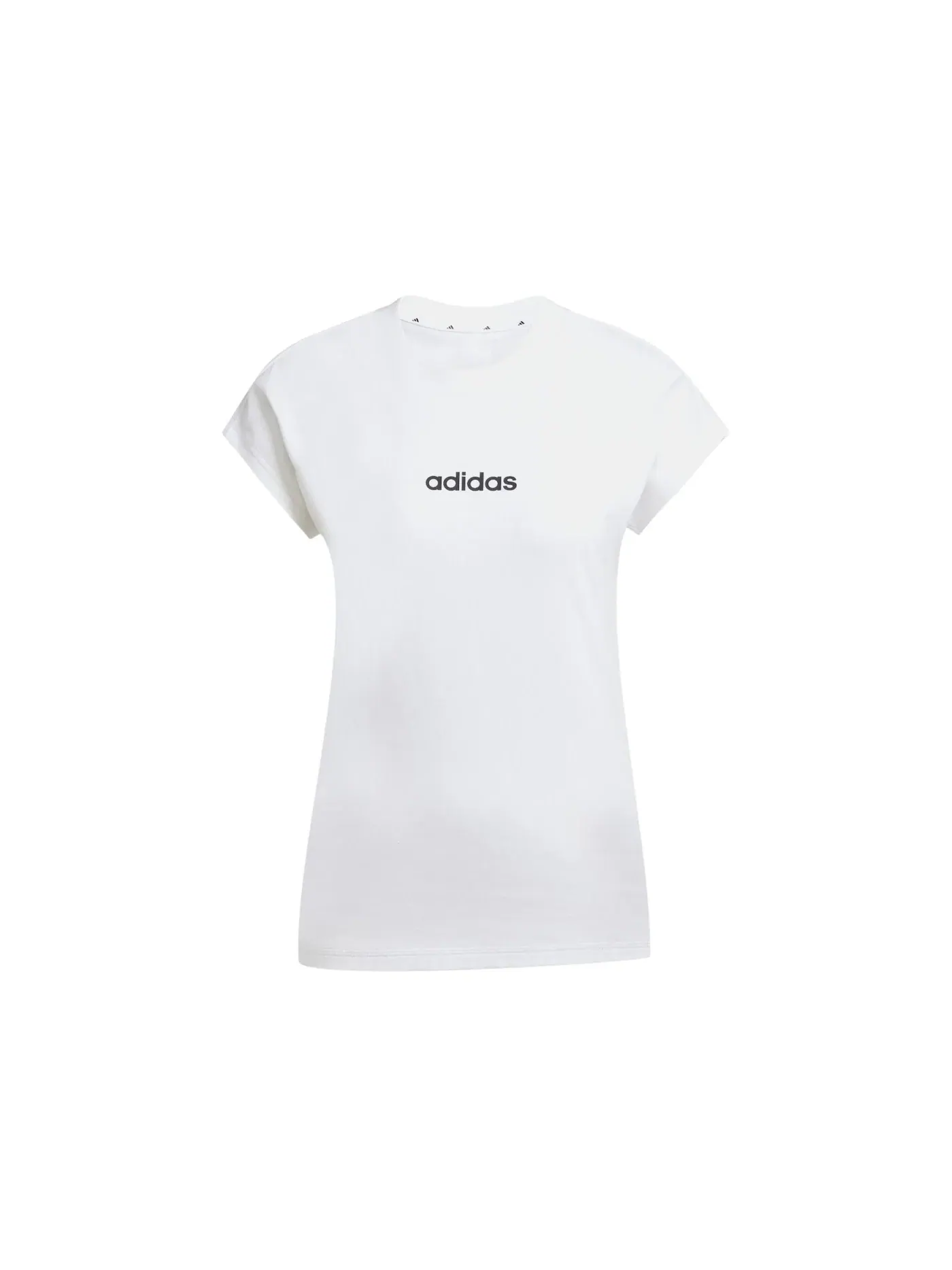 Женская футболка хлопковая Adidas Essentials Linear — изображение 1 из 1, белый/черный
