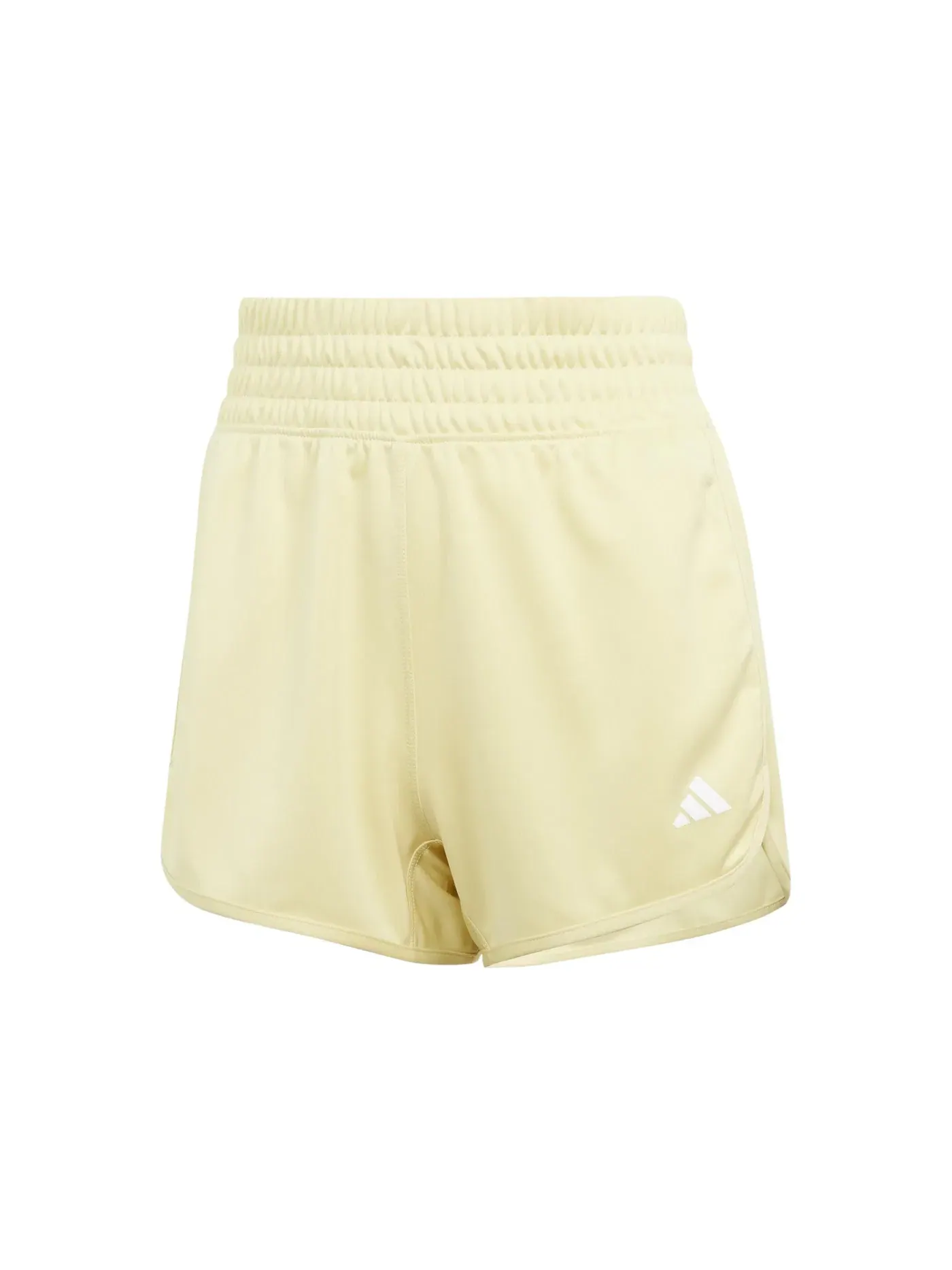 Женские шорты с высокой посадкой Pacer Essentials Knit Adidas — изображение 1 из 1, желтый/белый