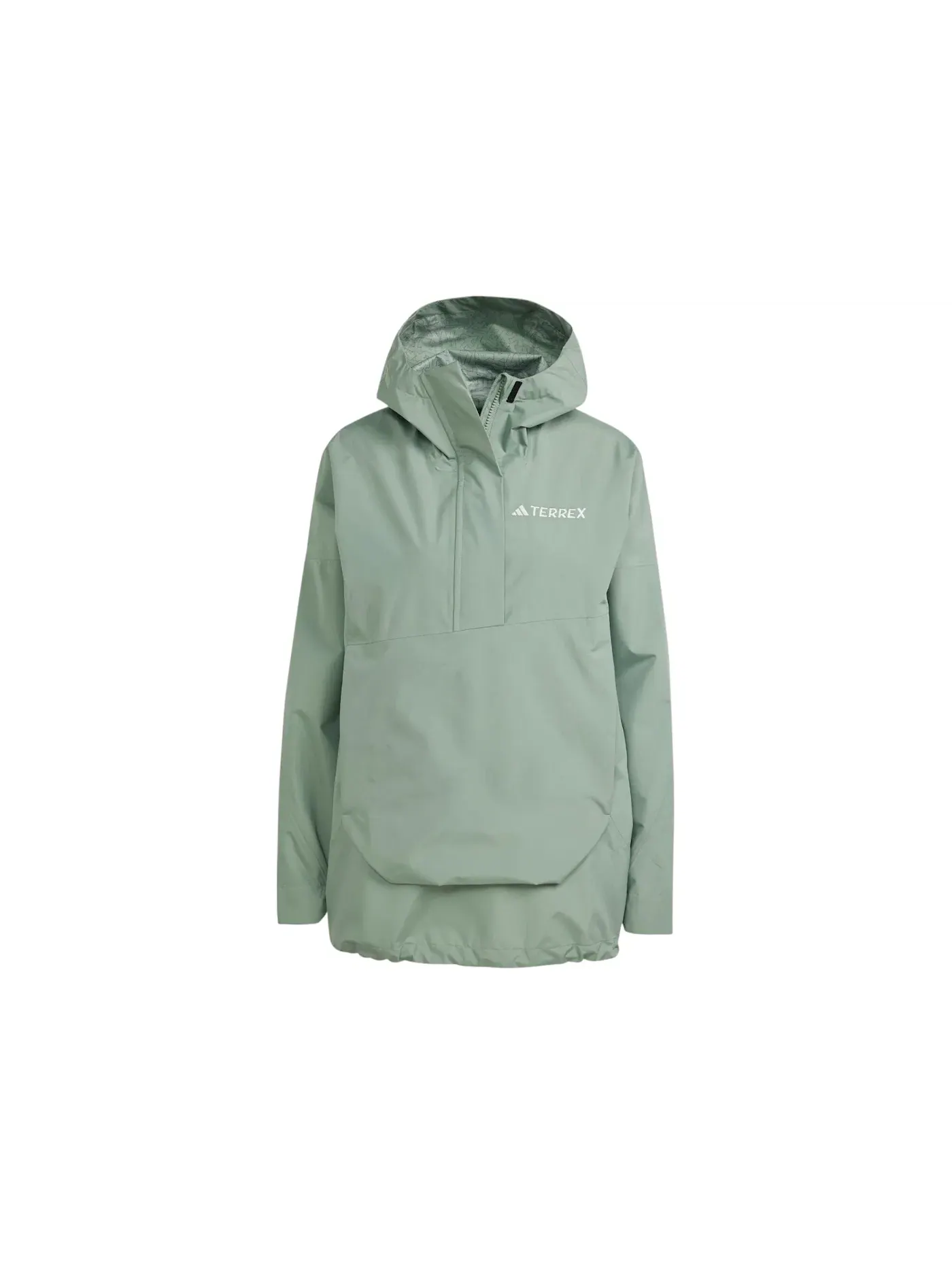 Женская ветровка с капюшоном Anorak Adidas — изображение 1 из 1, серебристый зеленый