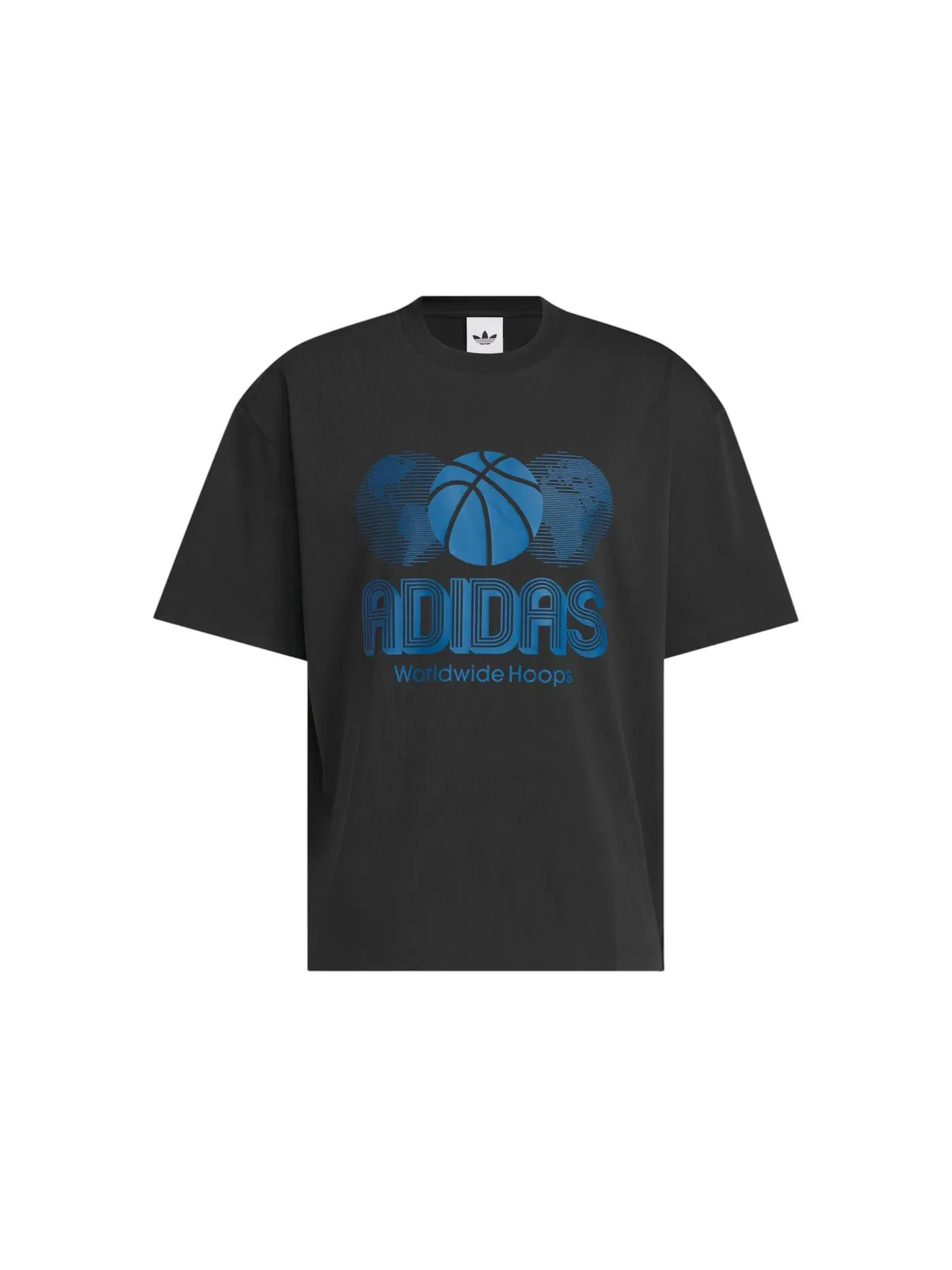 Футболка с принтом Adidas World Wide Hoops Global Tee — изображение 1 из 1, черный