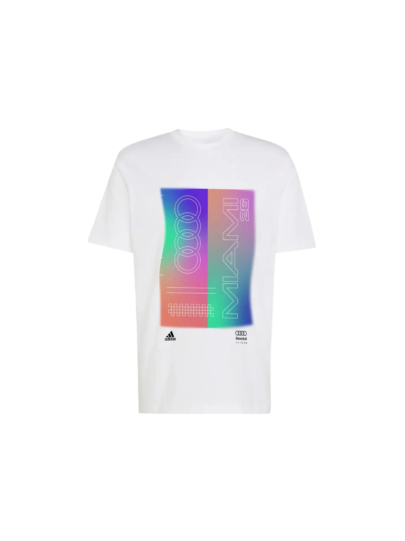 Мужская футболка с принтом Adidas x Audi Revolut F1 Team Teamgeist Graphic Tee — изображение 1 из 1, белый