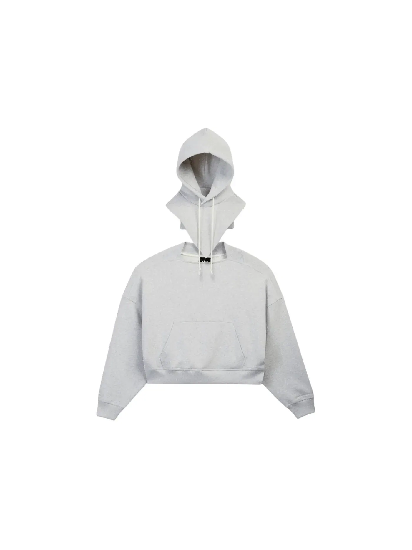 Мужской свитшот с капюшоном-балаклавой Adidas x Bad Bunny — изображение 1 из 2, светлый серый
