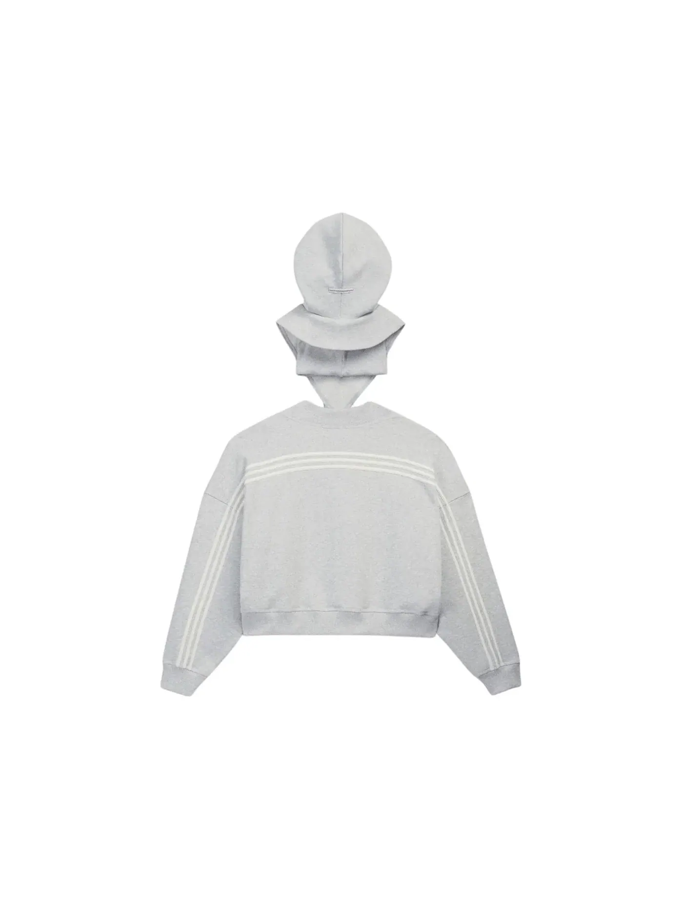 Мужской свитшот с капюшоном-балаклавой Adidas x Bad Bunny — изображение 2 из 2, светлый серый