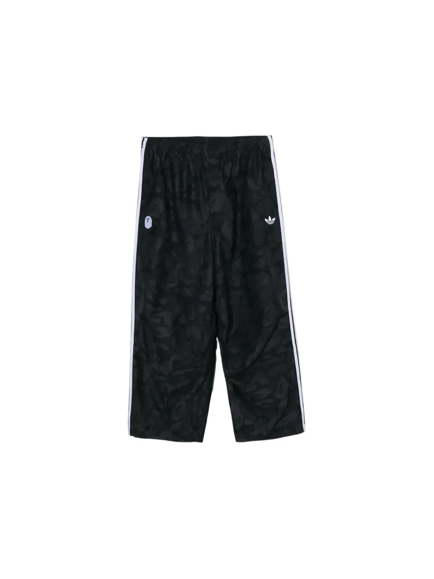 Мужские спортивные брюки с камуфляжным жаккардовым узором Adidas x BAPE Pants — изображение 1 из 2, черный