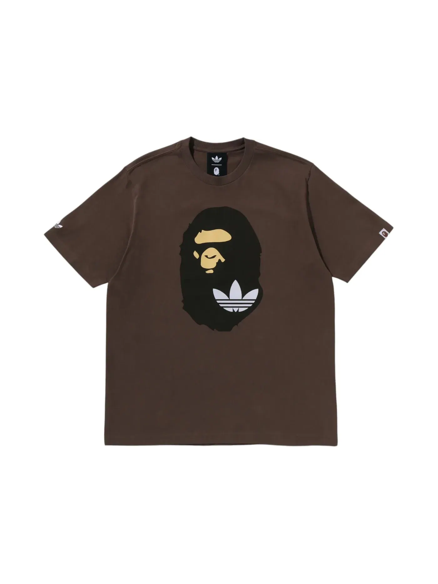 Мужская футболка с принтом Ape Head Tee Adidas — изображение 1 из 2, коричневый