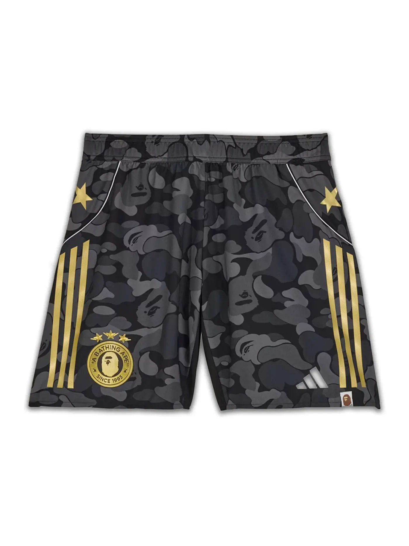 Мужские шорты Slim Fit с принтом Adidas x BAPE Shorts — изображение 1 из 1, черный
