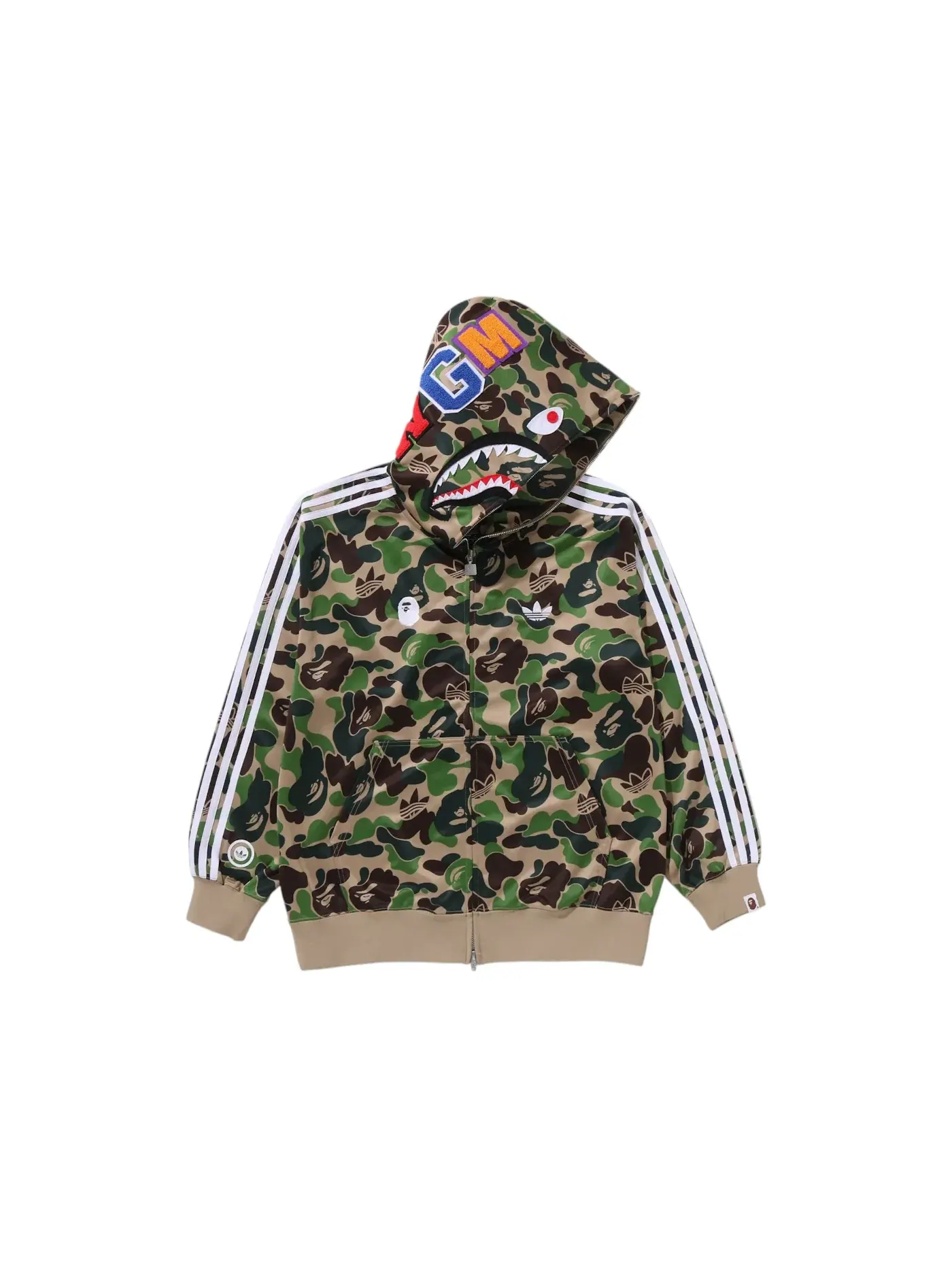 Мужская худи с принтом Shark Green Adidas — изображение 1 из 3, зеленый