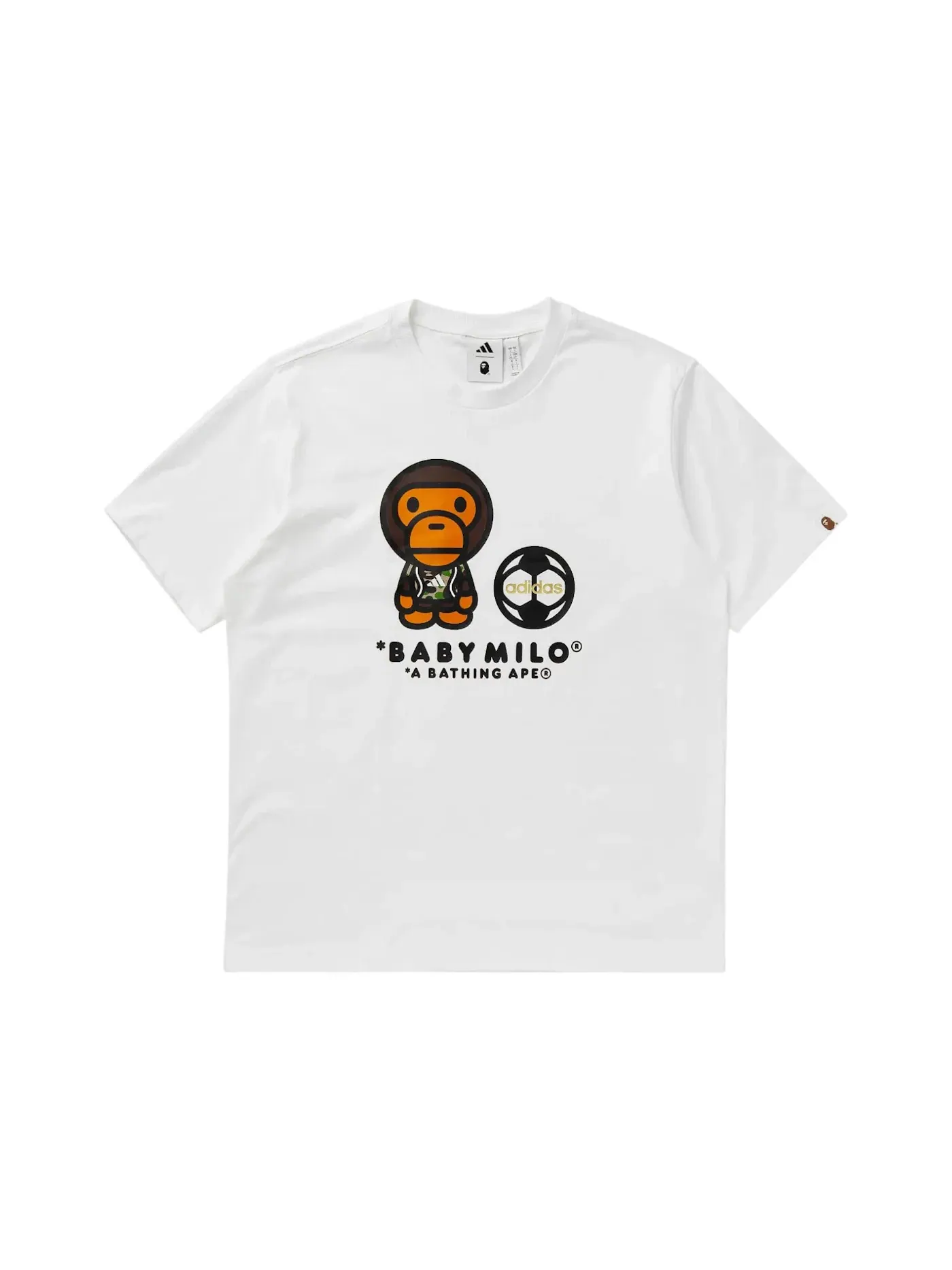 Мужская футболка с принтом Adidas x BAPE SSL Milo Tee — изображение 1 из 1, белый