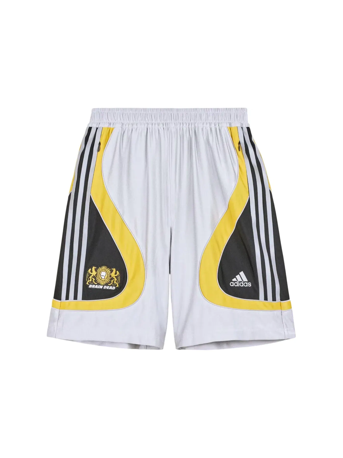 Мужские шорты с принтом Adidas x Brain Dead Shorts — изображение 1 из 2, серебристый металлик