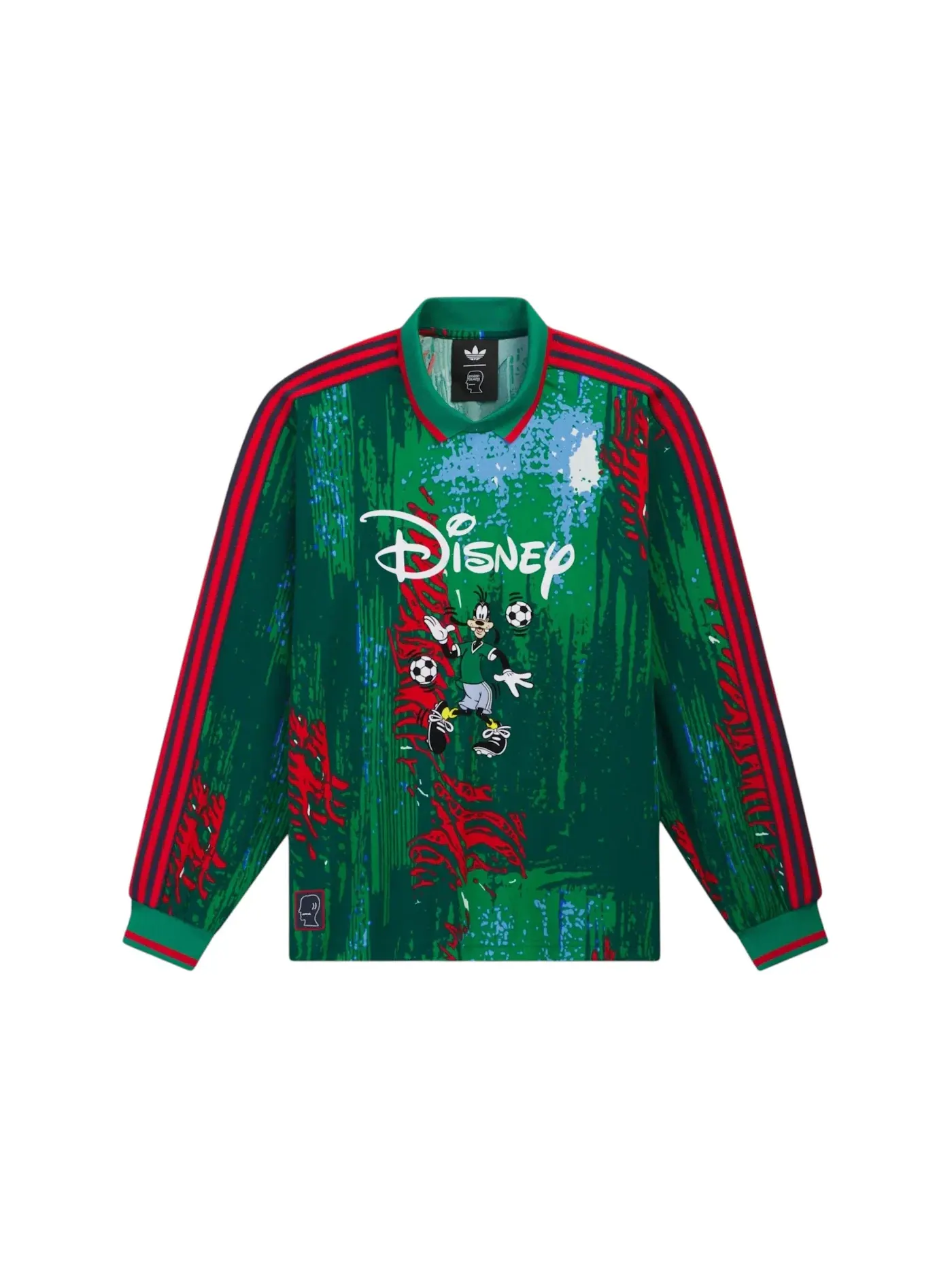 Мужская футболка с длинным рукавом с принтом Adidas x Brain Dead x Disney Jersey — изображение 1 из 2, красный зеленый синий