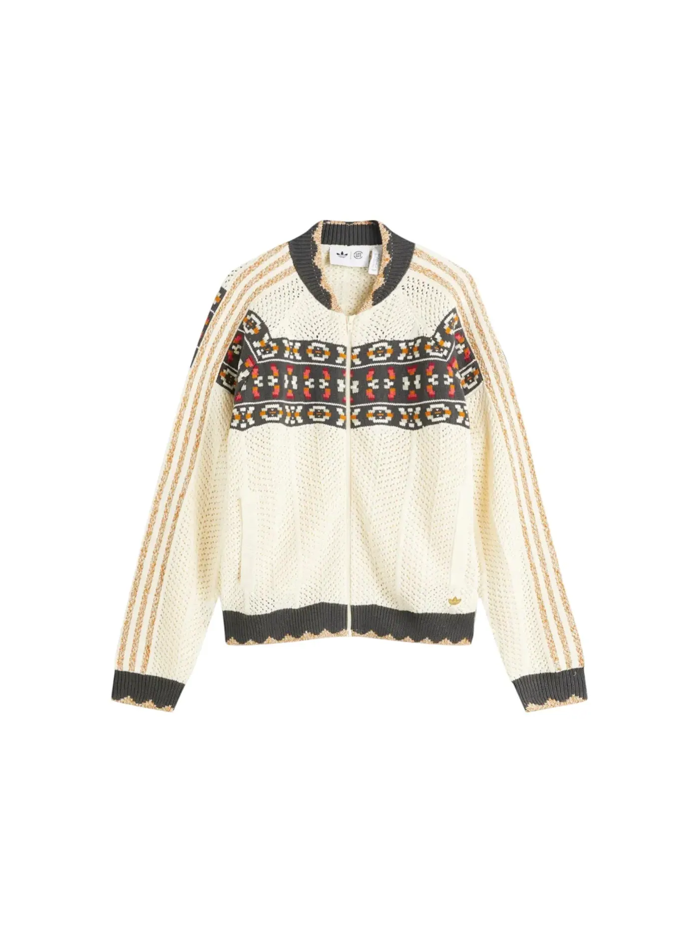 Унисекс куртка с принтом Adidas x CLOT C Track Top — изображение 1 из 1, кремовый белый