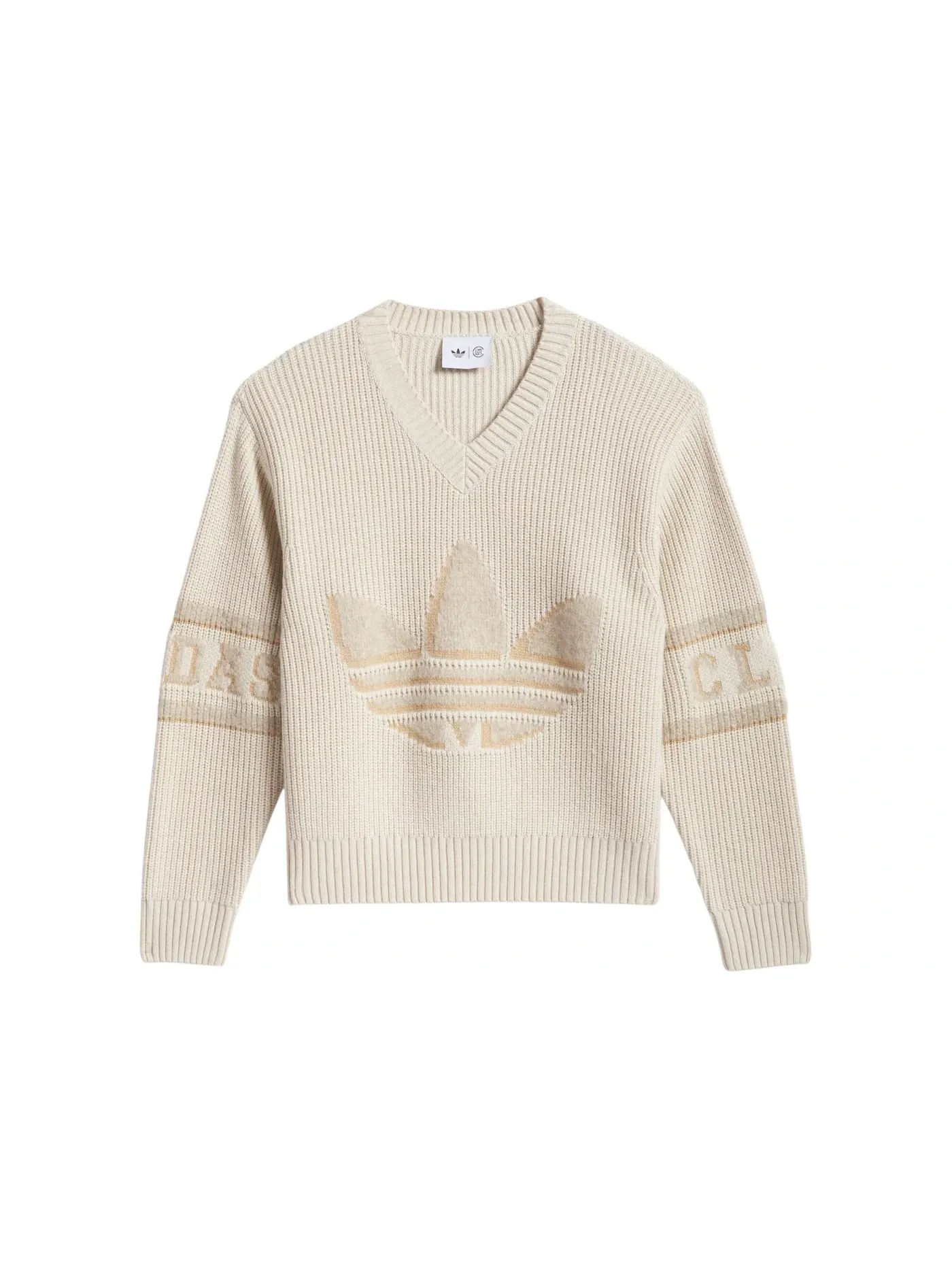 Мужской свитер с вязаным крючком Adidas x CLOT Edison Chen Superstar, Warm Sandstone — изображение 1 из 1