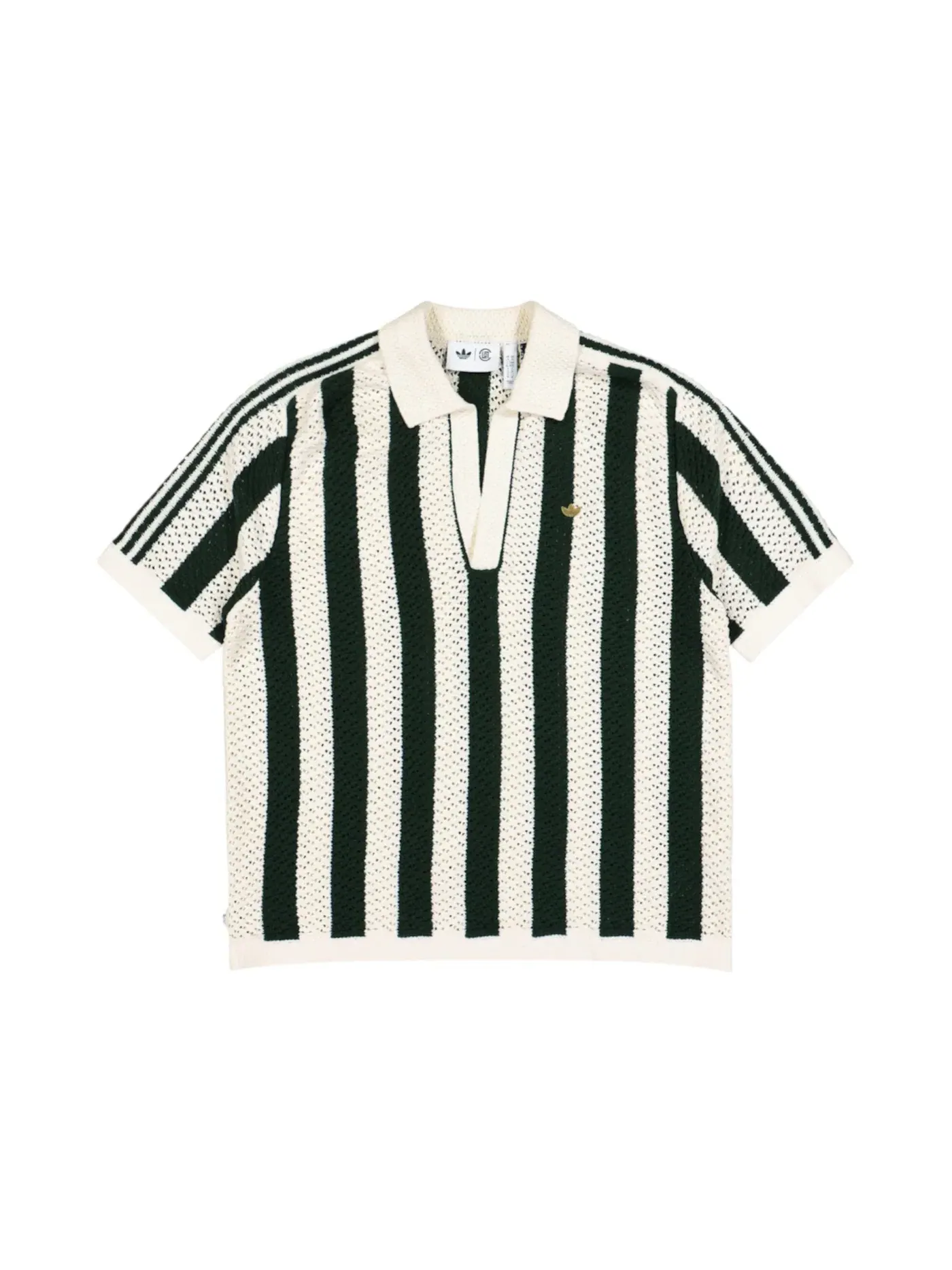 Мужское поло Adidas x CLOT Knit Polo — изображение 1 из 2, зеленый/кремовый белый