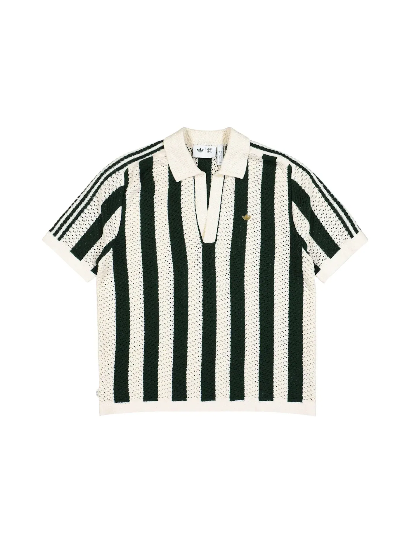Мужское поло Adidas x CLOT Knit Polo — изображение 1 из 2, зеленый/кремовый белый