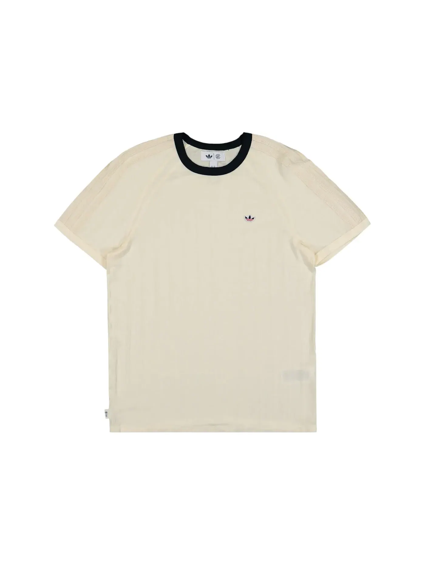 Мужская футболка с принтом Adidas x CLOT Rib Tee — изображение 1 из 2, кремовый белый/зеленый