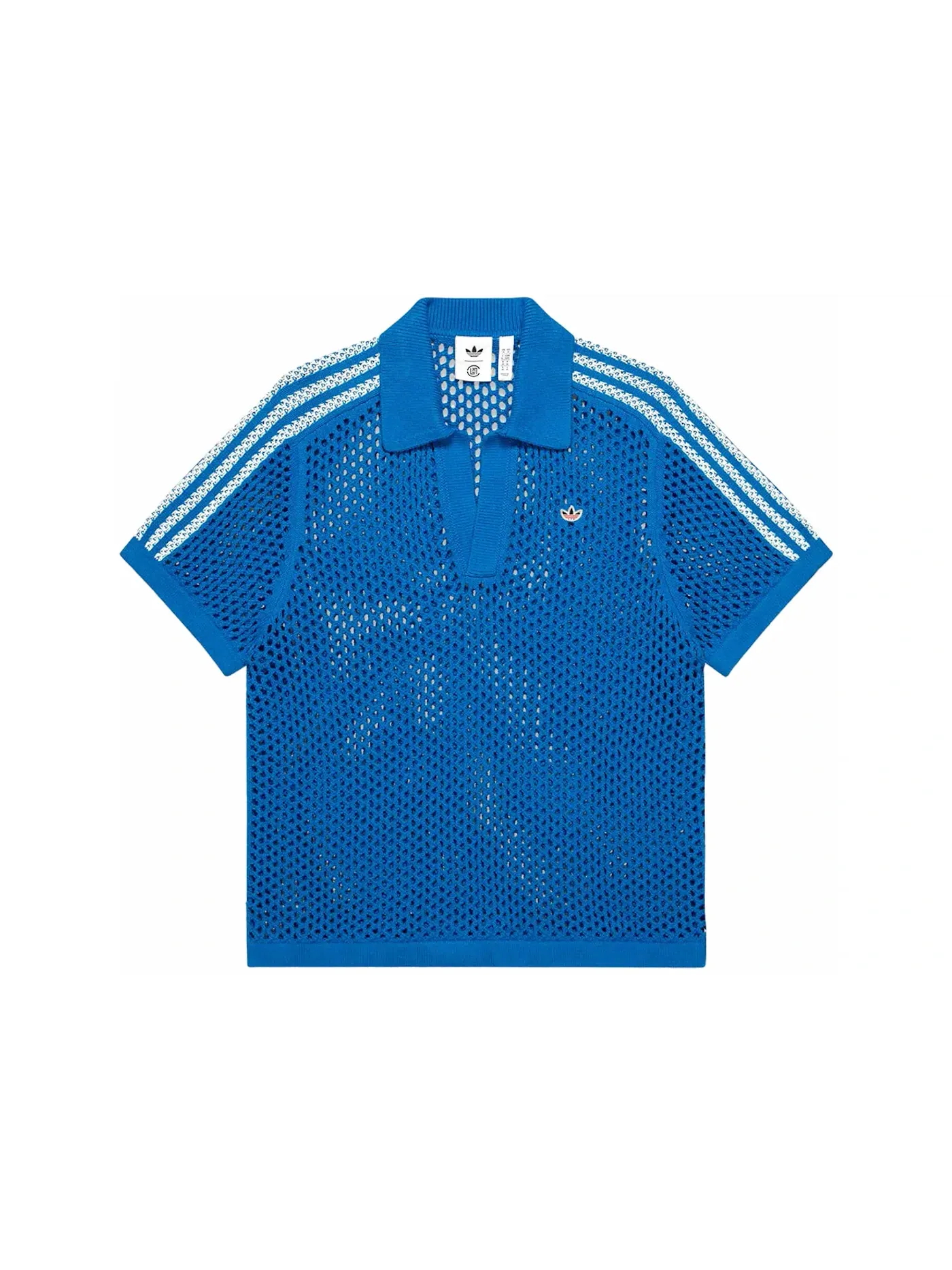 Детское поло Adidas x Edison Chen Crochet Shirt — изображение 1 из 2, синий