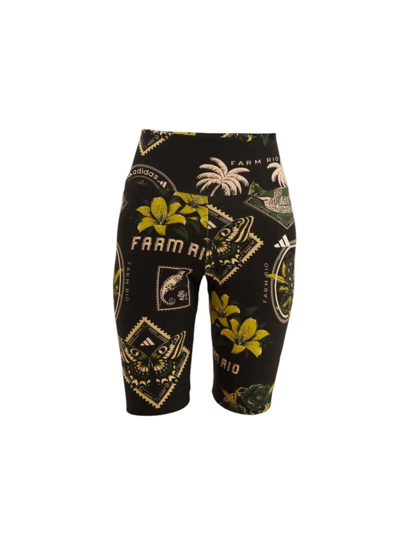 Женские шорты с принтом Adidas x Farm Rio Label Gardens Bike Short — изображение 1 из 1, черный