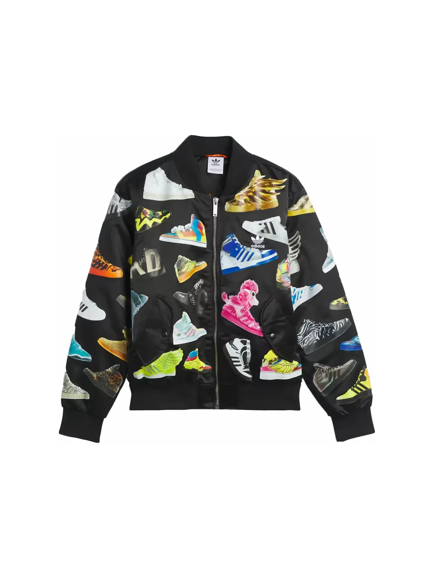 Мужская куртка-бомбер с принтом Jeremy Scott Adidas — изображение 1 из 1, черный