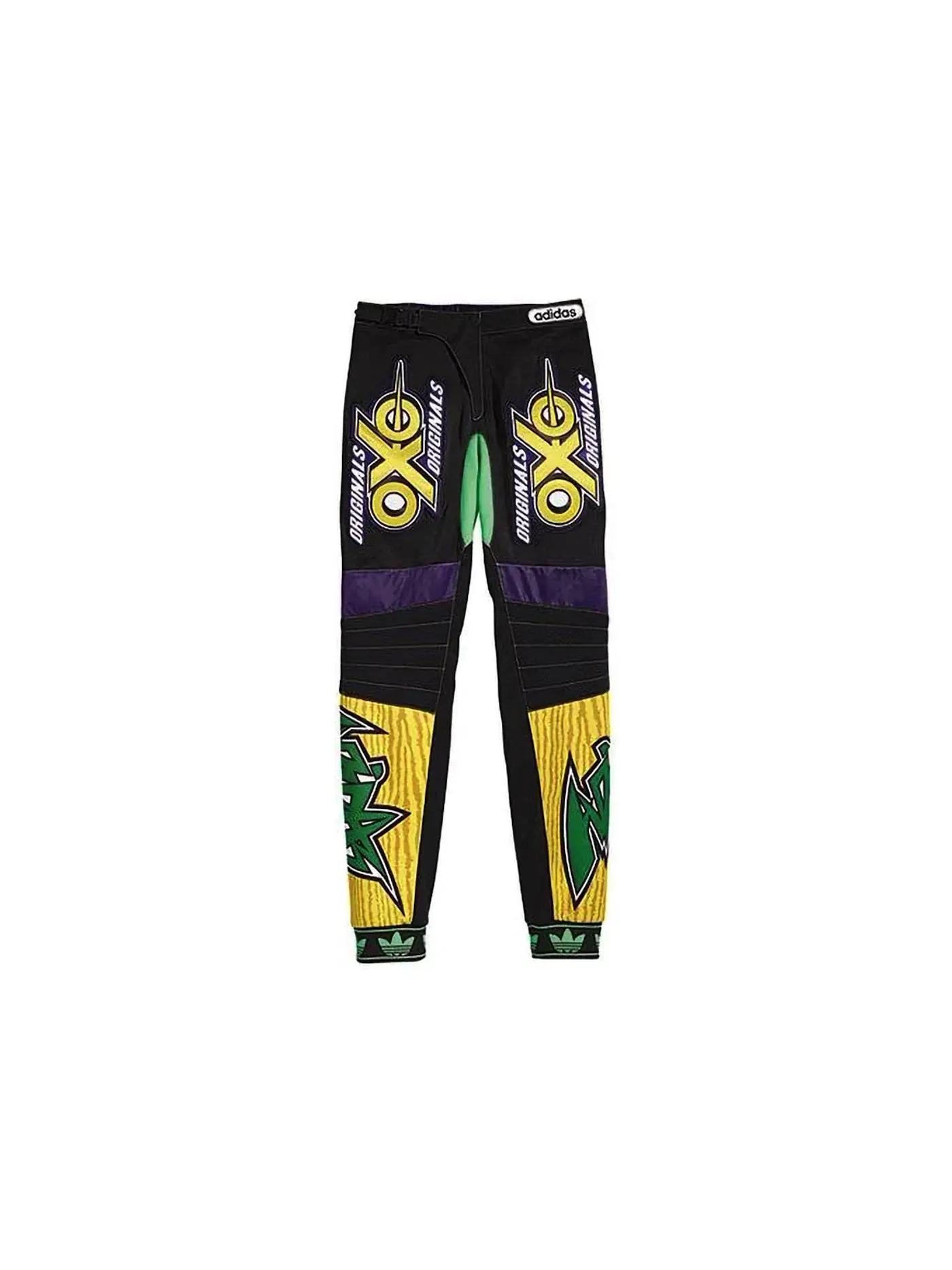 Мужские брюки Adidas x Jeremy Scott Js Motor Pant — изображение 1 из 1, фиолетовый/черный/желтый