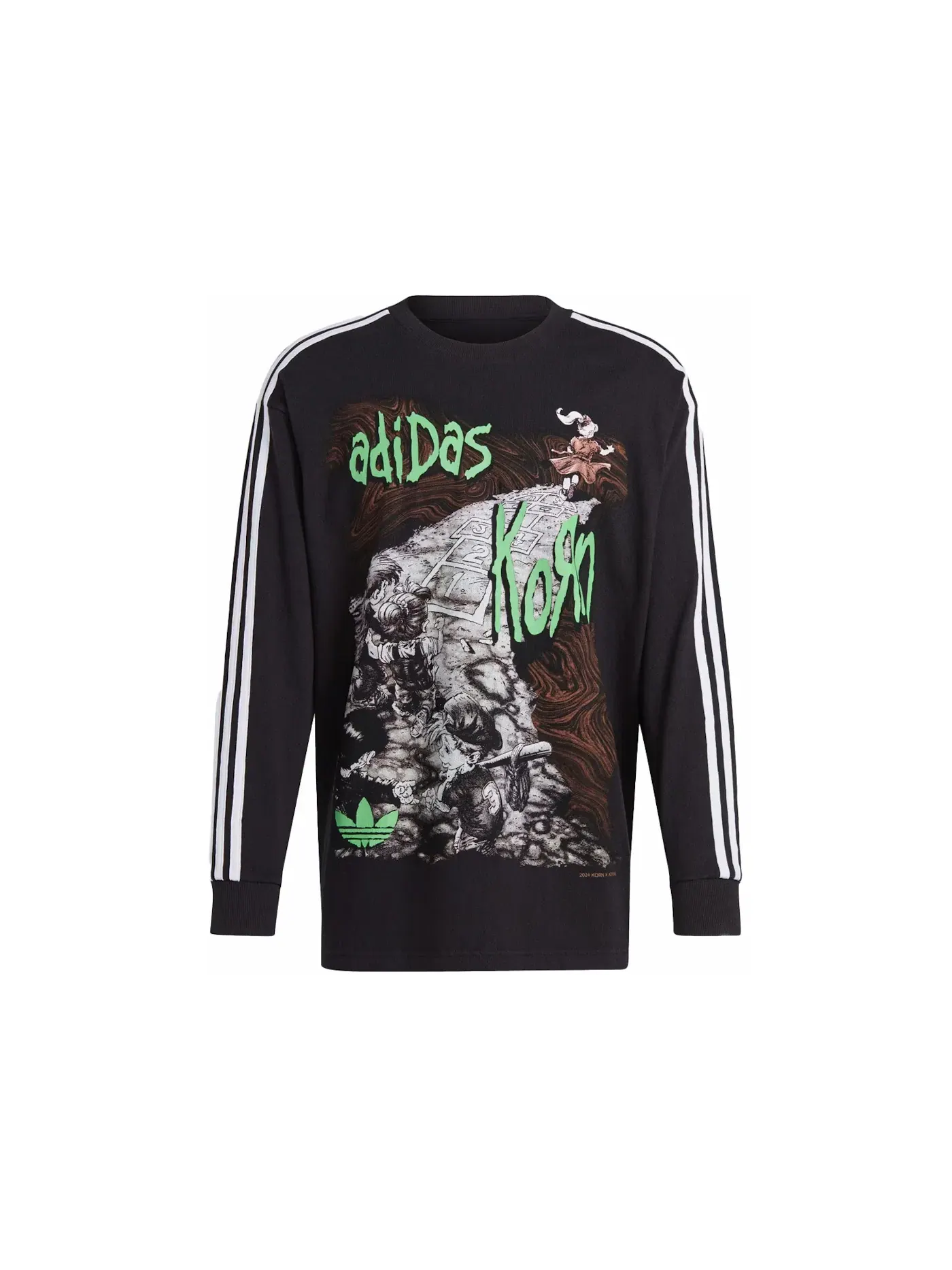 Мужская футболка с длинным рукавом Adidas x KoRn — изображение 1 из 1, черный