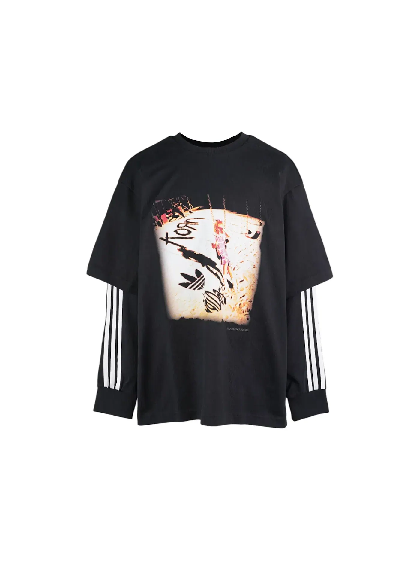 Мужская футболка с длинным рукавом Longsleeve Adidas — изображение 1 из 2, черный