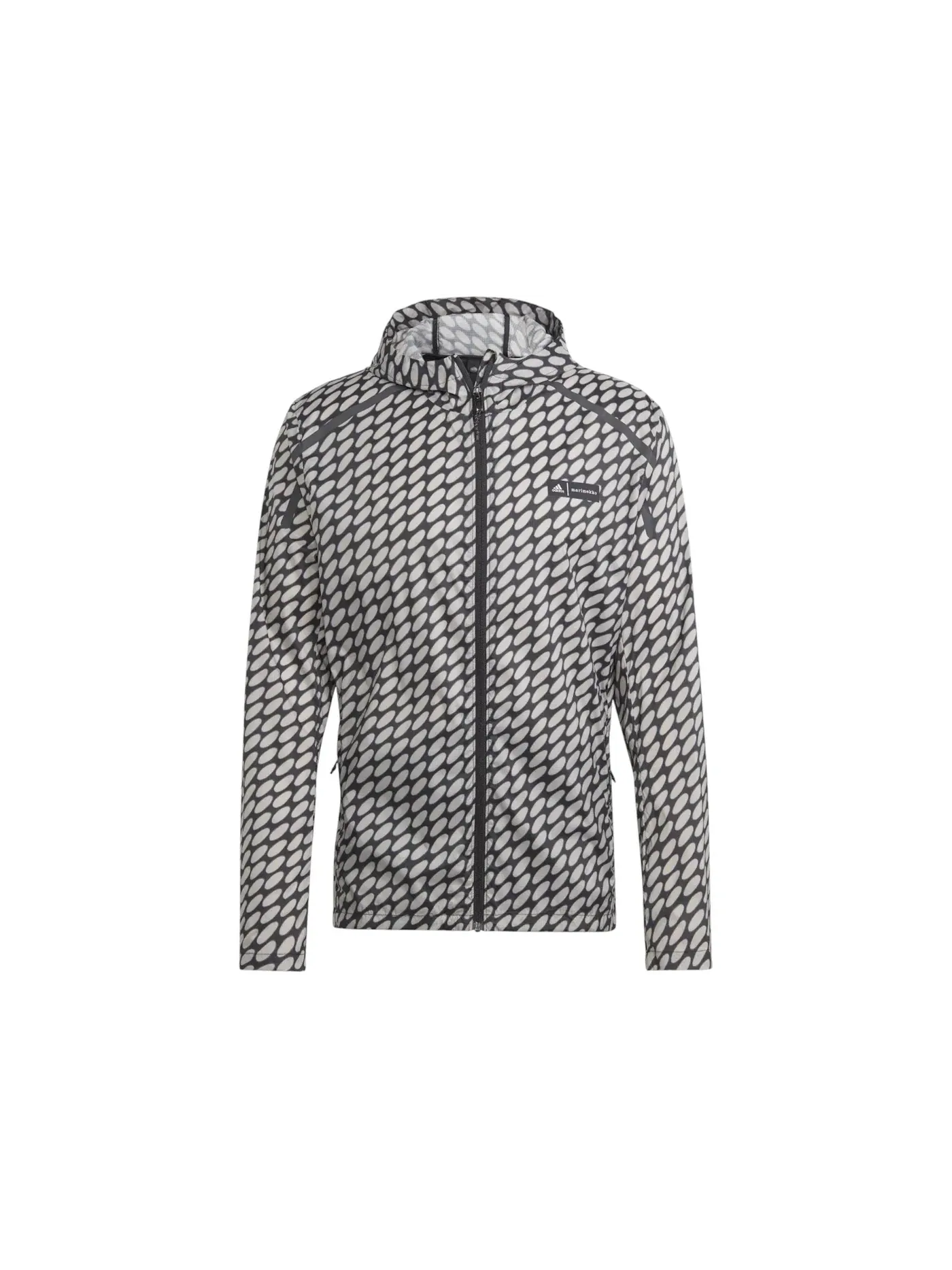 Мужская куртка с принтом Adidas x Marimekko Marathon Running Reflective Jacket — изображение 1 из 1, черный