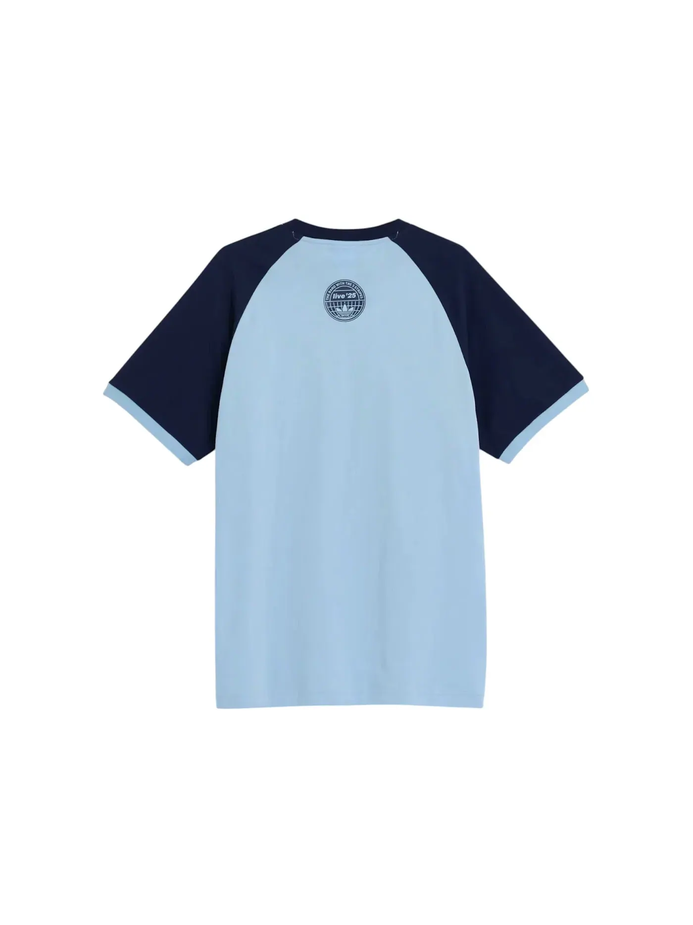 Мужская футболка с принтом Adidas x Oasis Tour 3 Stripes T Shirt Clear Sky Night Indigo — изображение 2 из 2
