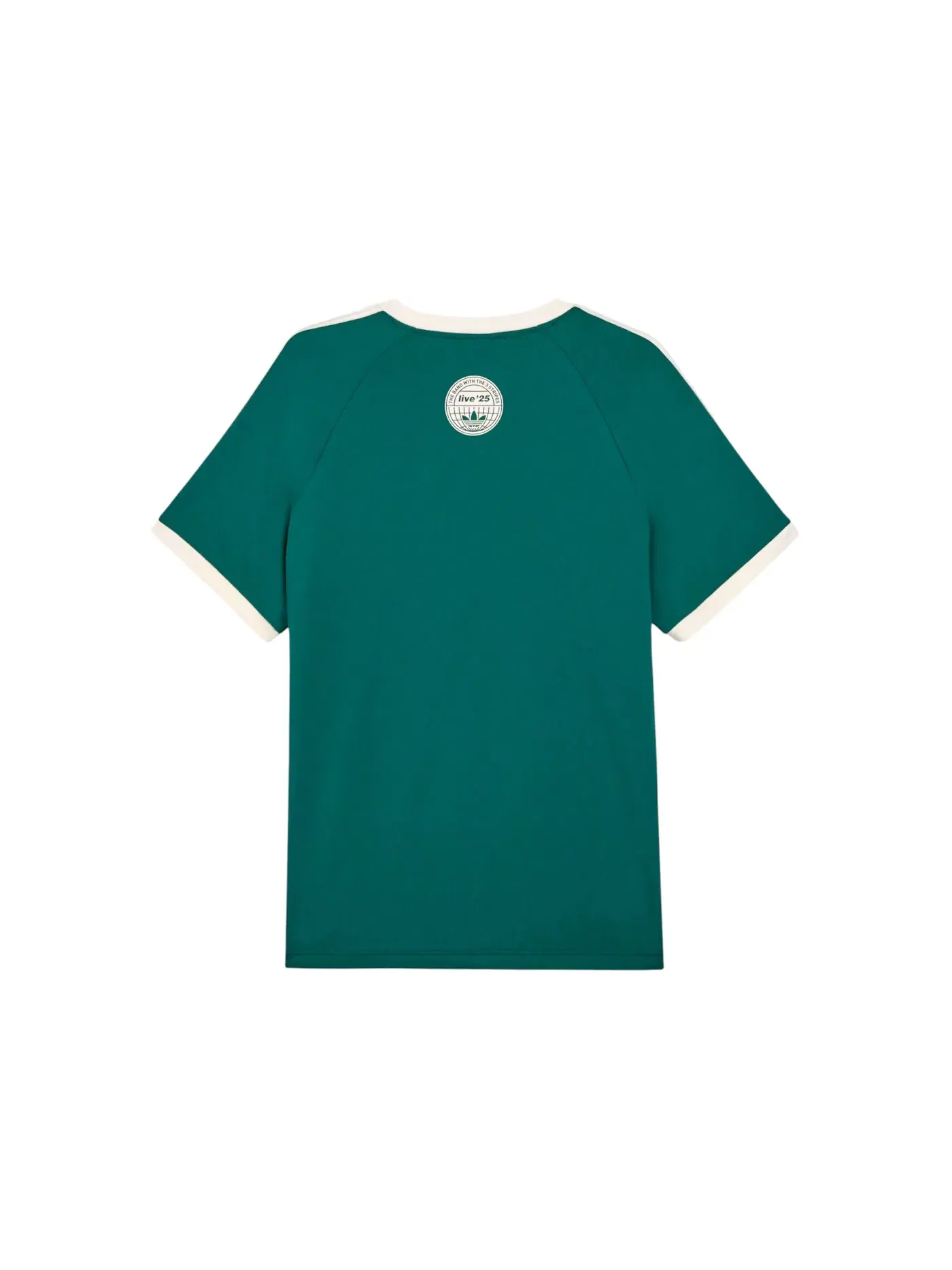 Унисекс футболка с длинным рукавом Adidas x Oasis Tour 3-Stripes T-shirt — изображение 2 из 2, зеленый/кремовый белый