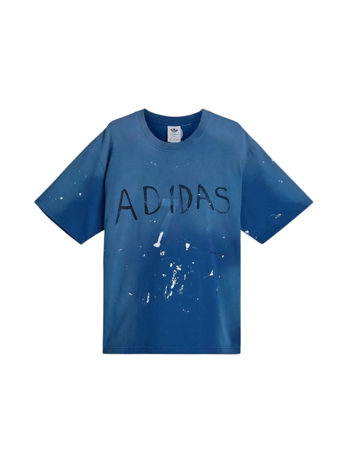 Футболка с принтом Adidas x Song For The Mute Splash Dots Print Dupe — изображение 1 из 1, синий