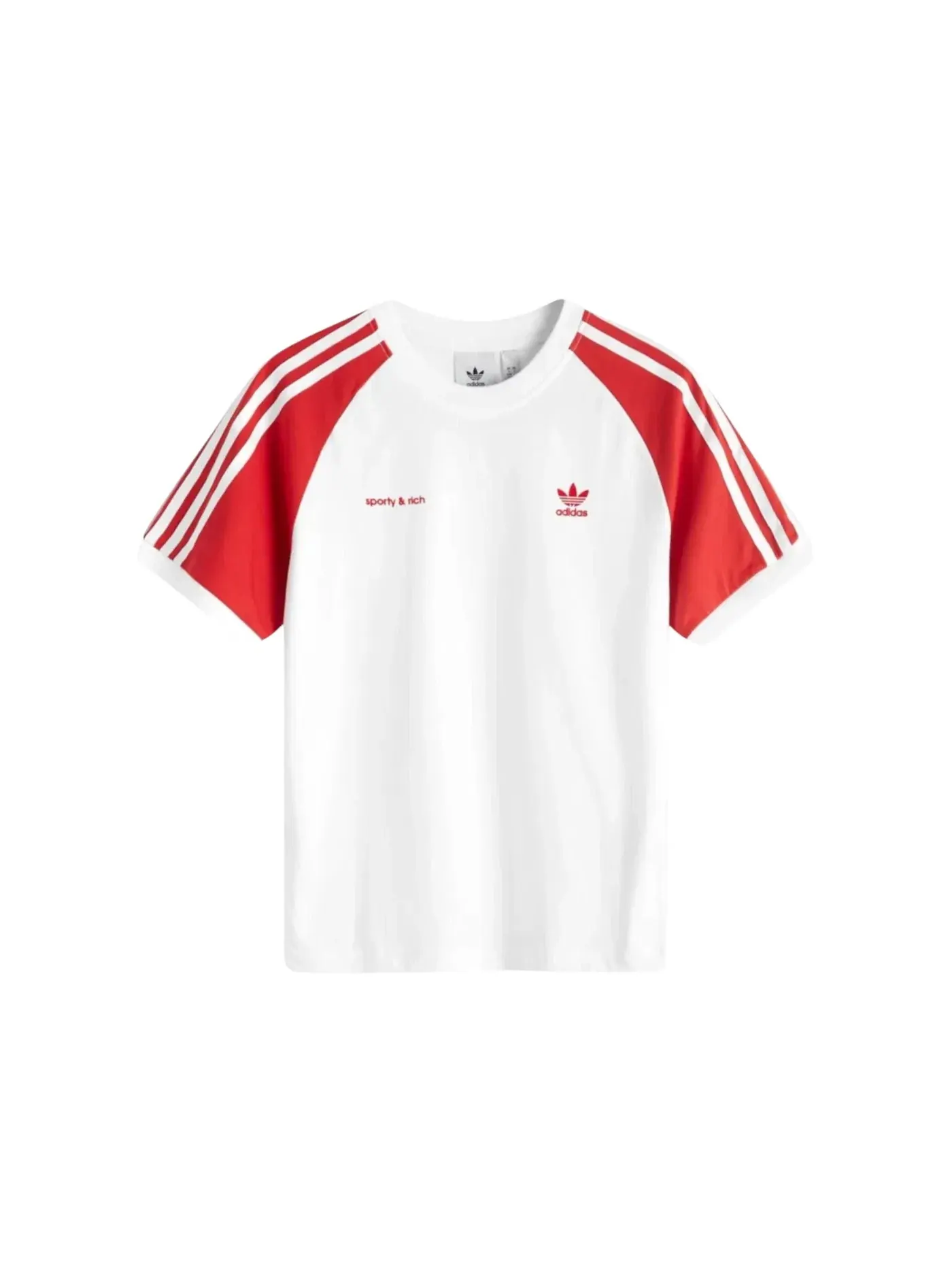 Мужская футболка с длинным рукавом Adidas x Sporty & Rich Two Tone Tee — изображение 1 из 1, белый/красный